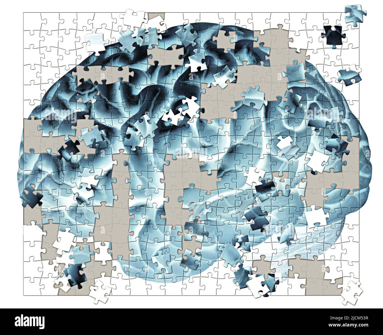 puzzle unvollständig eines menschlichen Gehirns Stockfoto