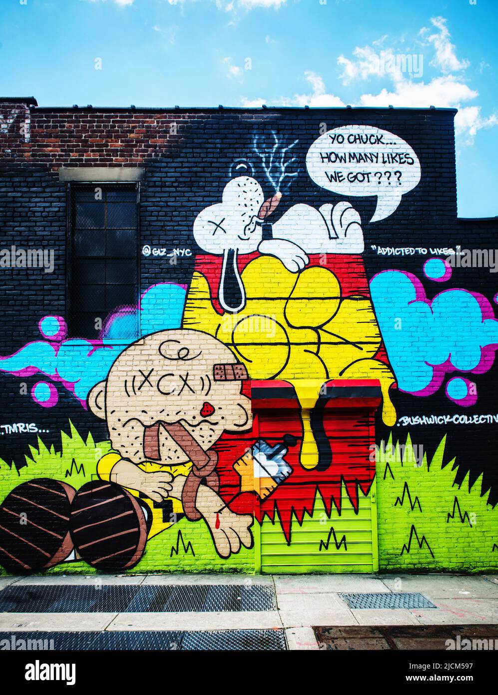 Graffiti-Wandgemälde in Bushwick, Brooklyn, New York City Stockfoto