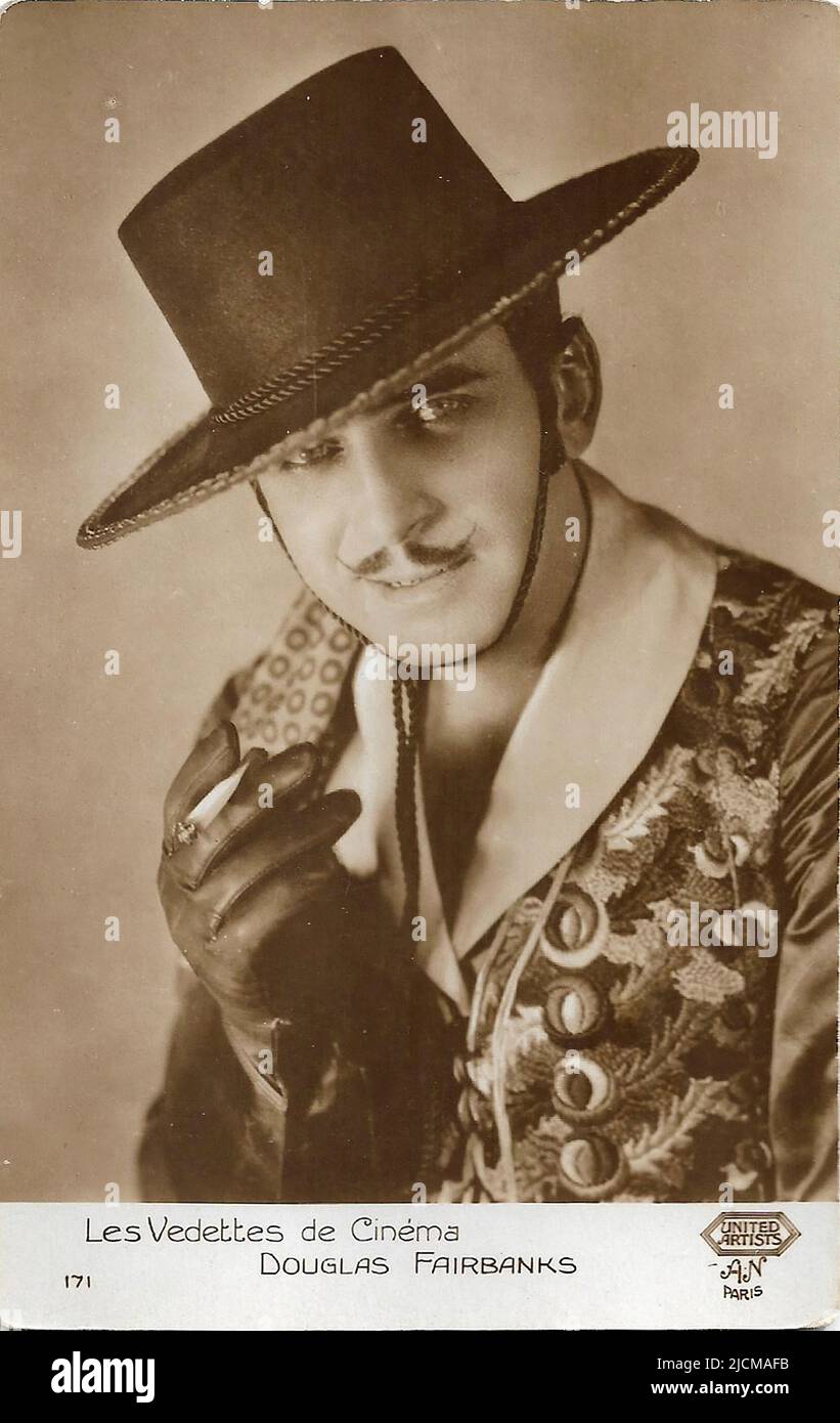 Porträt von Douglas Fairbanks 005 - Stille Hollywood-Ära Stockfoto