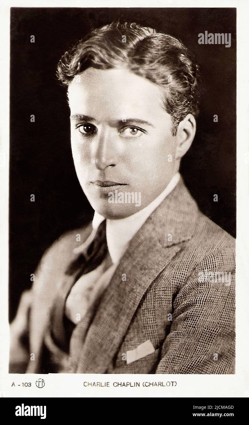 Porträt von Charlie Chaplin 005 - Stille Hollywood-Ära Stockfoto