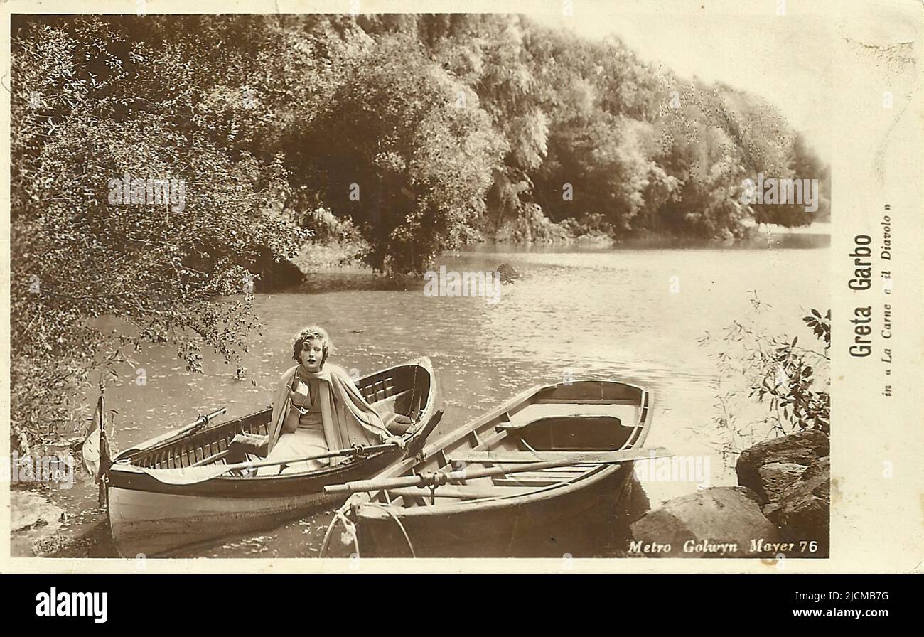Porträt von Greta Garbo in Flesh and the Devil - Stille Hollywood-Ära Stockfoto