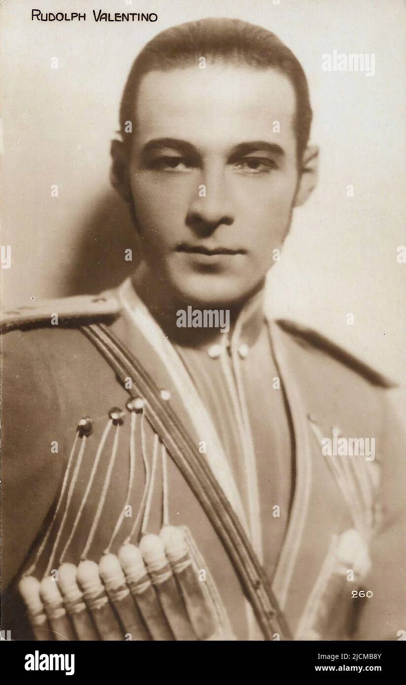 Porträt von Rudolph Valentino 005 - Stille Hollywood-Ära Stockfoto