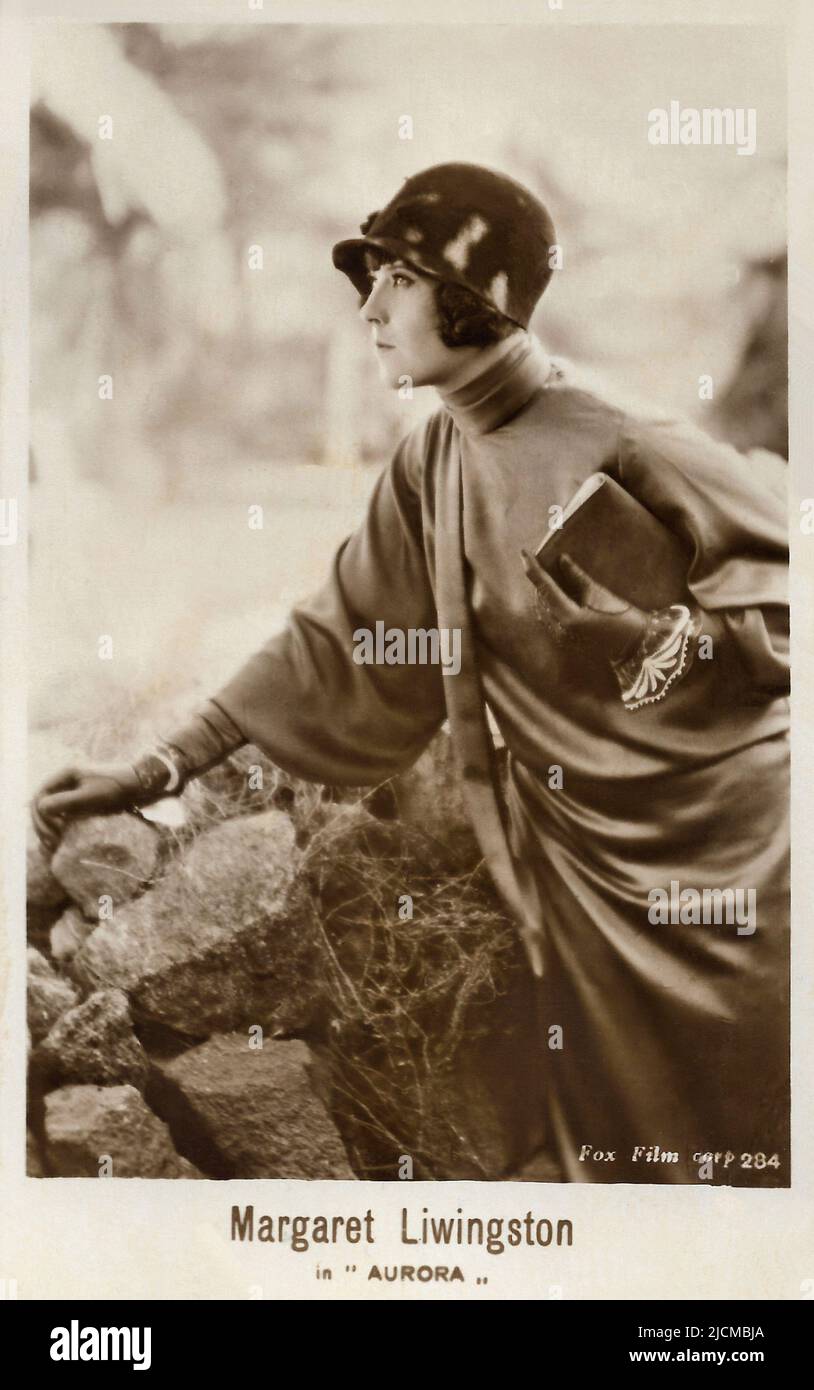 Porträt von Margaret Livingston bei Sonnenaufgang (1927) - Stille Hollywood-Ära Stockfoto