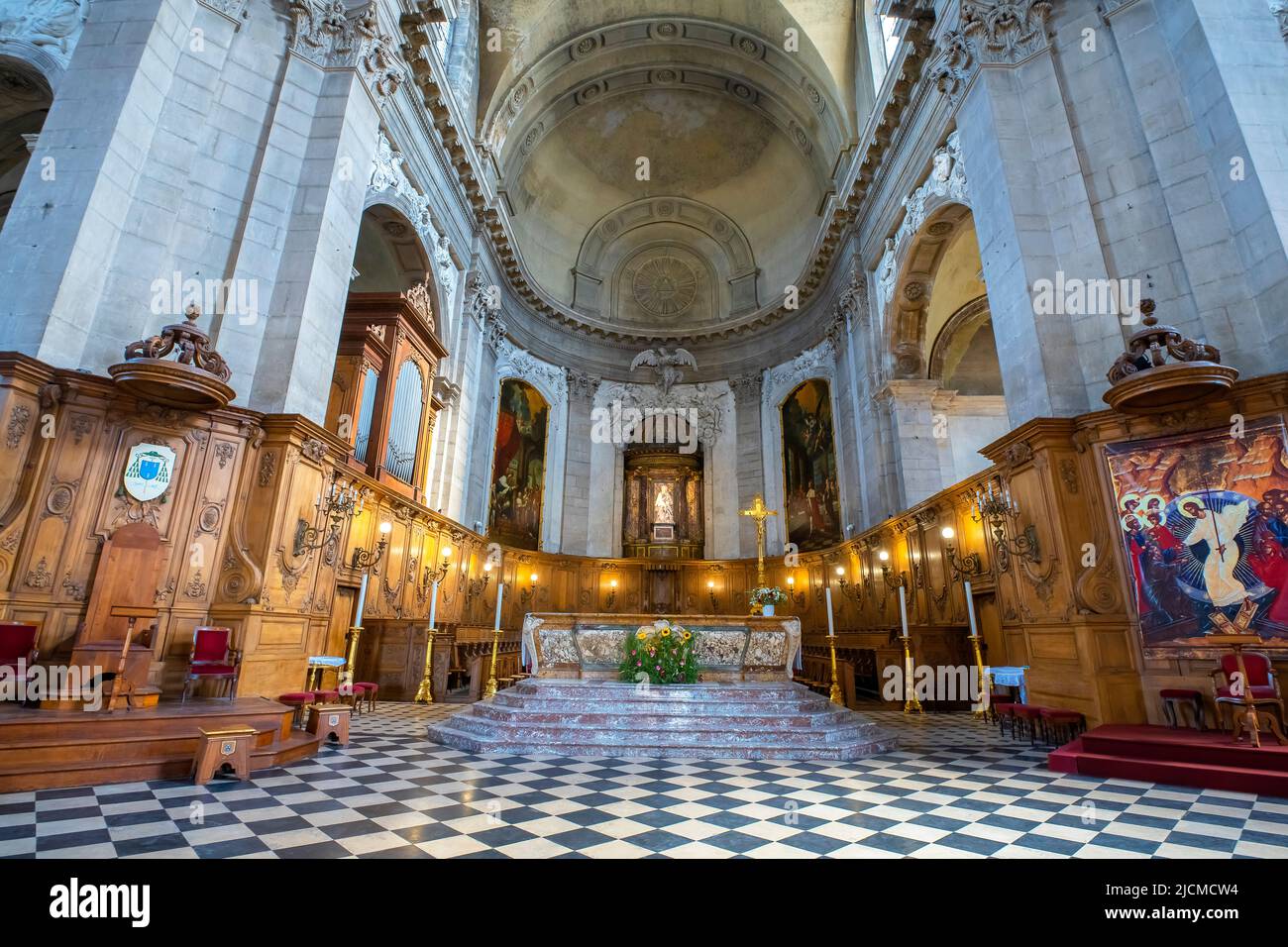 Die Kathedrale unserer Lieben Frau von der Verkündigung und St. Sigisbert (Cathédrale Notre-Dame-de-l’Annonciation et Saint-Sigisbert). Nancy. Lothringen, Frankreich. Stockfoto