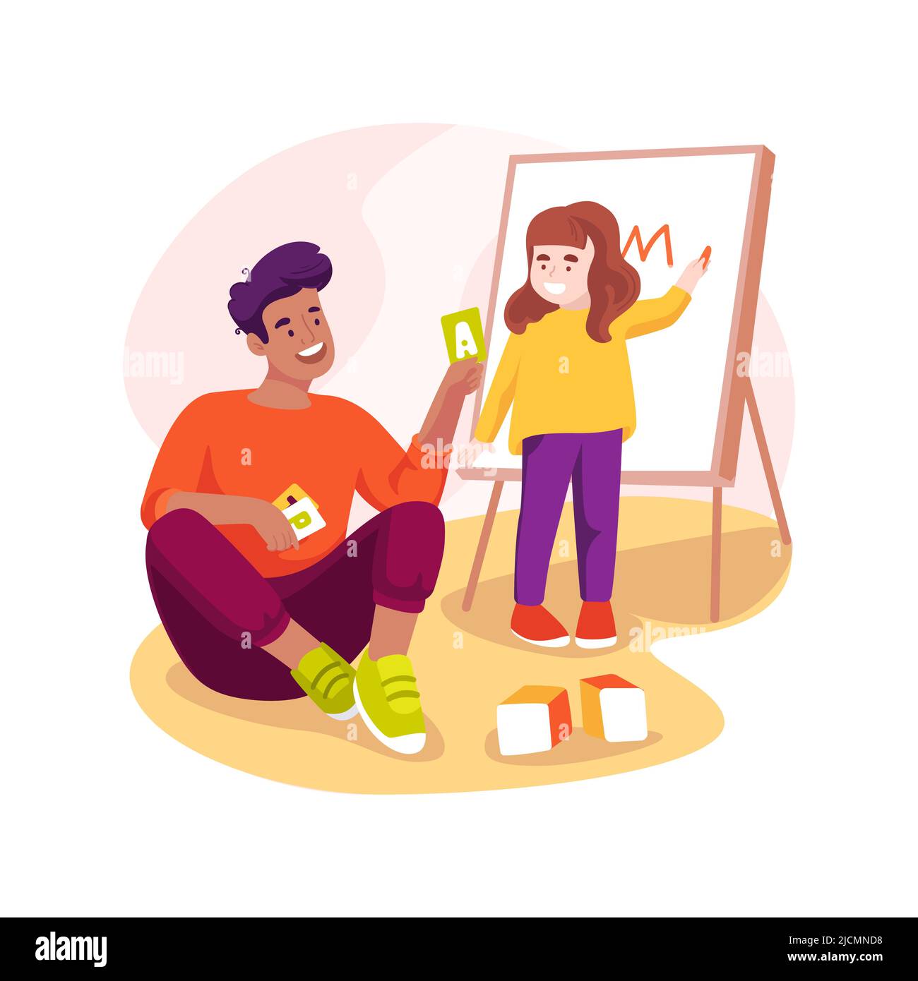 Schreiben persönlichen Namen isoliert Cartoon Vektor Illustration. Stock Vektor