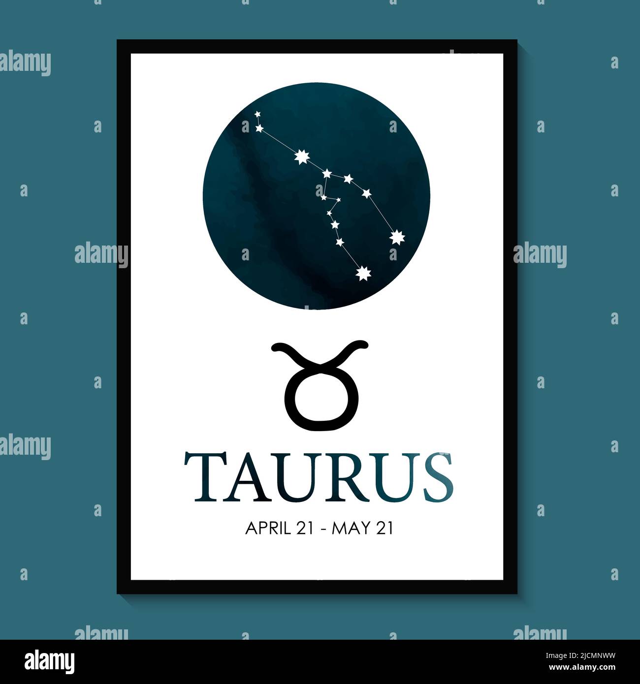 Taurus Tierkreis. Stier Sternzeichen. Stier Sternbild Astrologie Vektor Illustration. Astrologie Illustration Stock Vektor