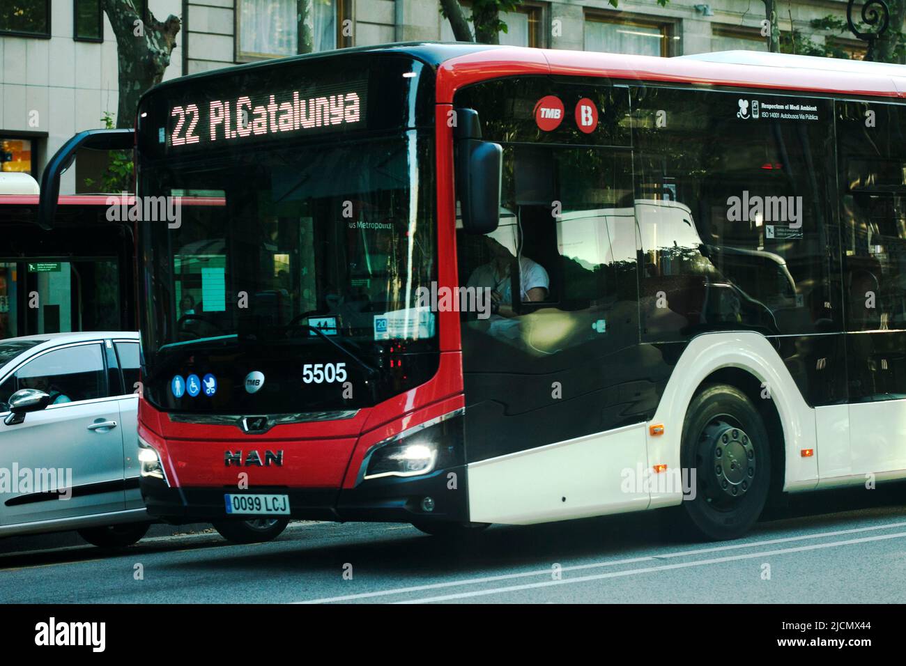 Buslinie 22, Barcelona, Spanien. Stockfoto