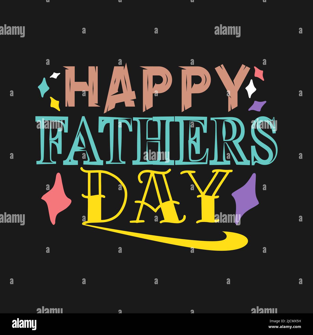 Schriftzug „Happy Fathers Day“. Jahresfeiertag im juni für Vatertag Konzept. Stock Vektor