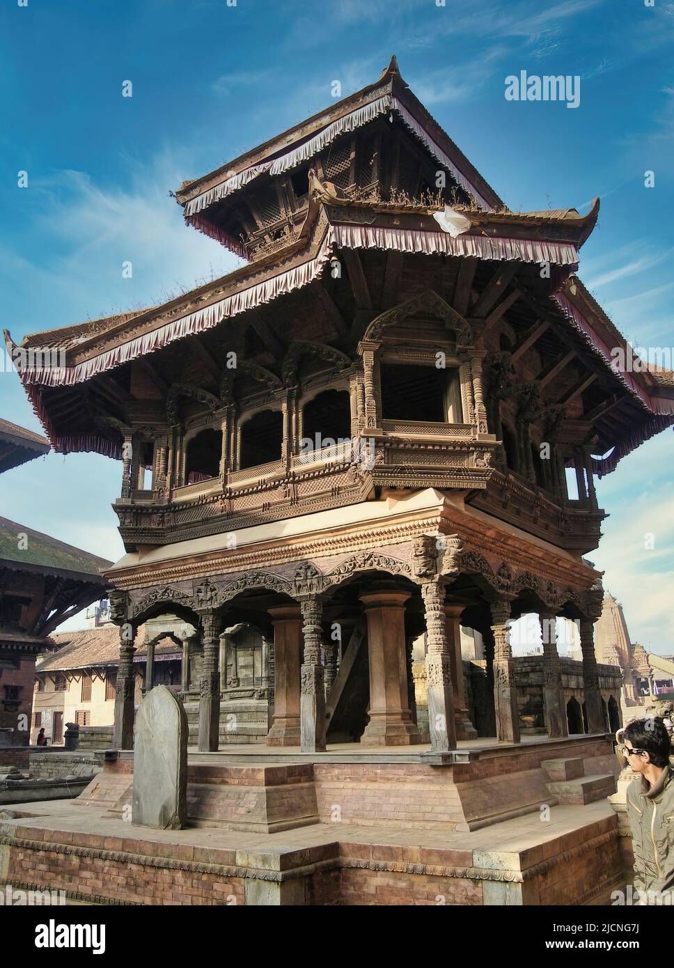 Bhaktapur (Bhaktapura), auch als Bhadgaon oder Khwopa bekannt, ist eine alte Newari-Stadt im östlichen Teil des Kathmandu-Tals in Nepal. Stockfoto