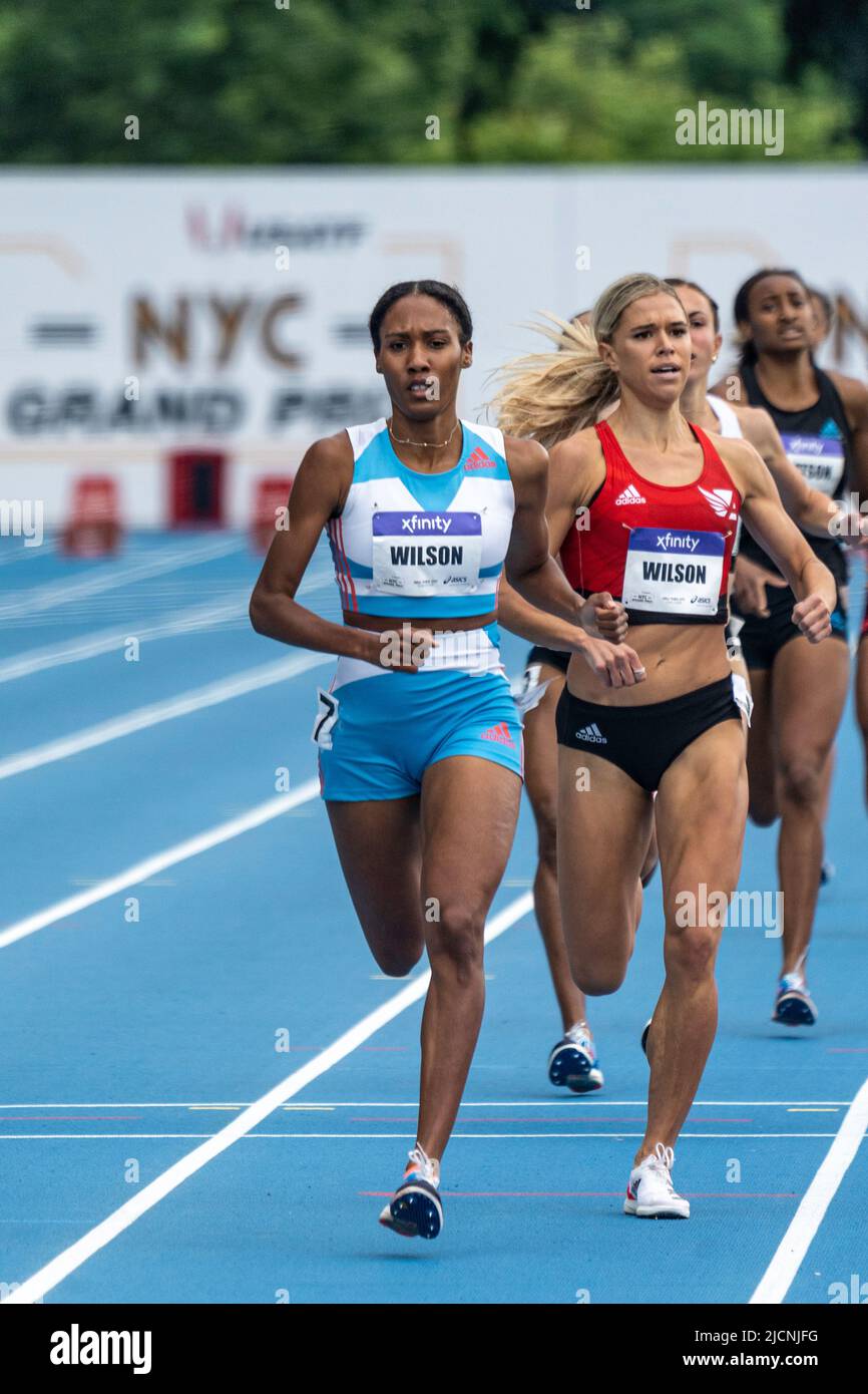 Ajee Wilson (USA) gewinnt bei den Frauen die 800m. Großer Preis von NYC 2022. Stockfoto
