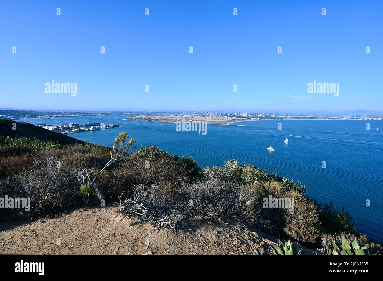 Blick über den Ozean der Bucht von San Diego von der Nähe des Cabrillo-Denkmals Stockfoto