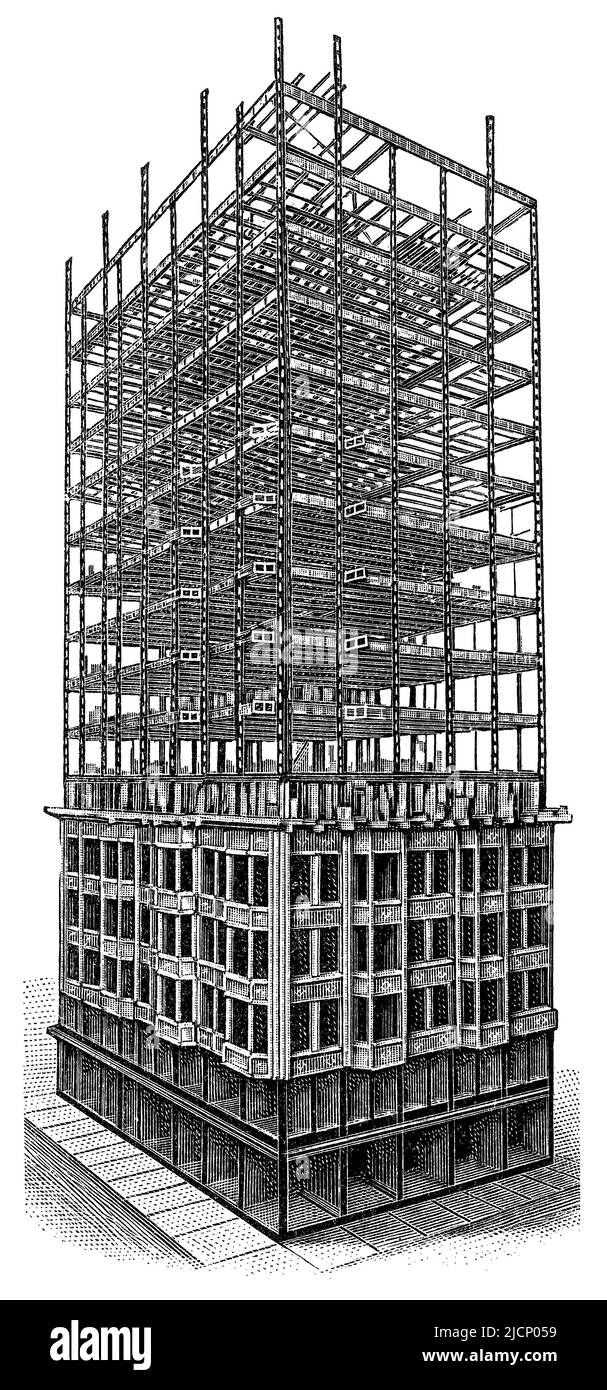 Fisher Building in Chicago, USA. Veröffentlichung des Buches 'Meyers Konversations-Lexikon', Band 2, Leipzig, Deutschland, 1910 Stockfoto