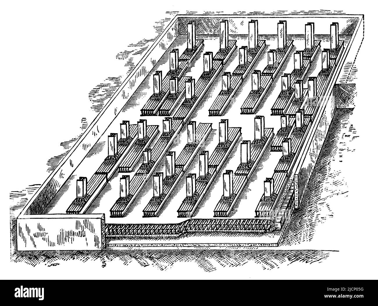 Basis des Spreckels Building in San Francisco (heute Central Tower), USA. Veröffentlichung des Buches 'Meyers Konversations-Lexikon', Band 2, Leipzig, Deutschland, 1910 Stockfoto
