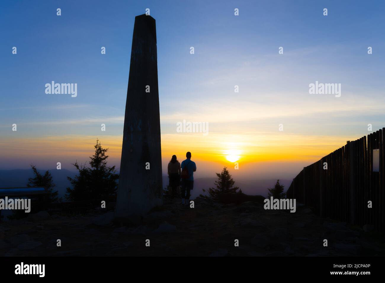 Sonnenuntergang auf dem Lysa Berg Stockfoto