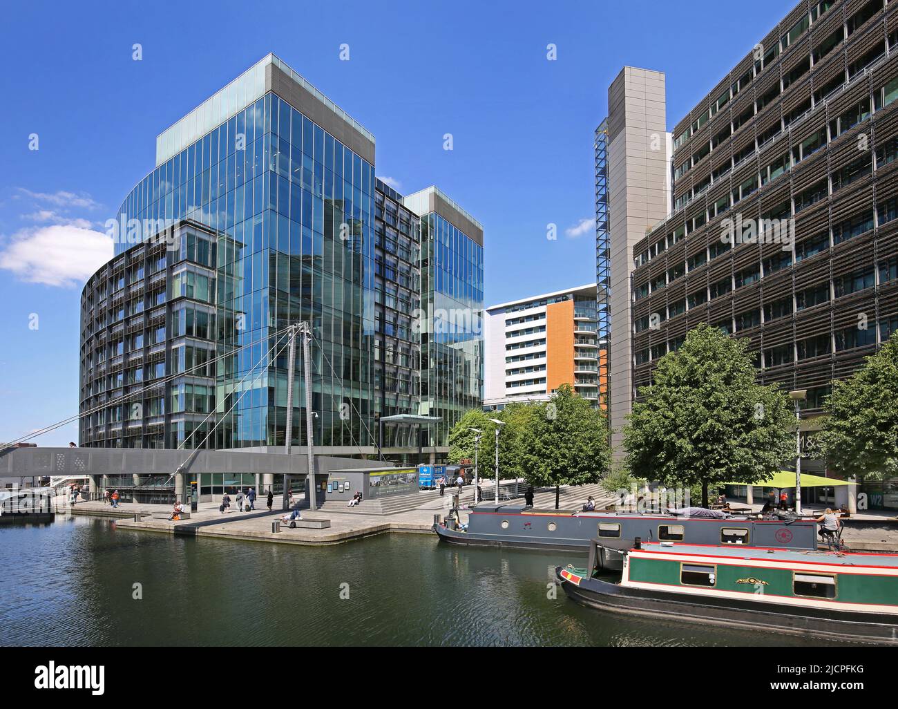 Das neue Merchant Square-Baugebiet am Grand Union Canal Basin, Paddington, London, Großbritannien Stockfoto