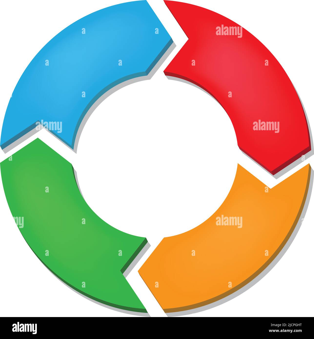 Plan do Check Act-Zyklusdiagramm, kreisförmige Pfeile, schematische Vektordarstellung Stock Vektor