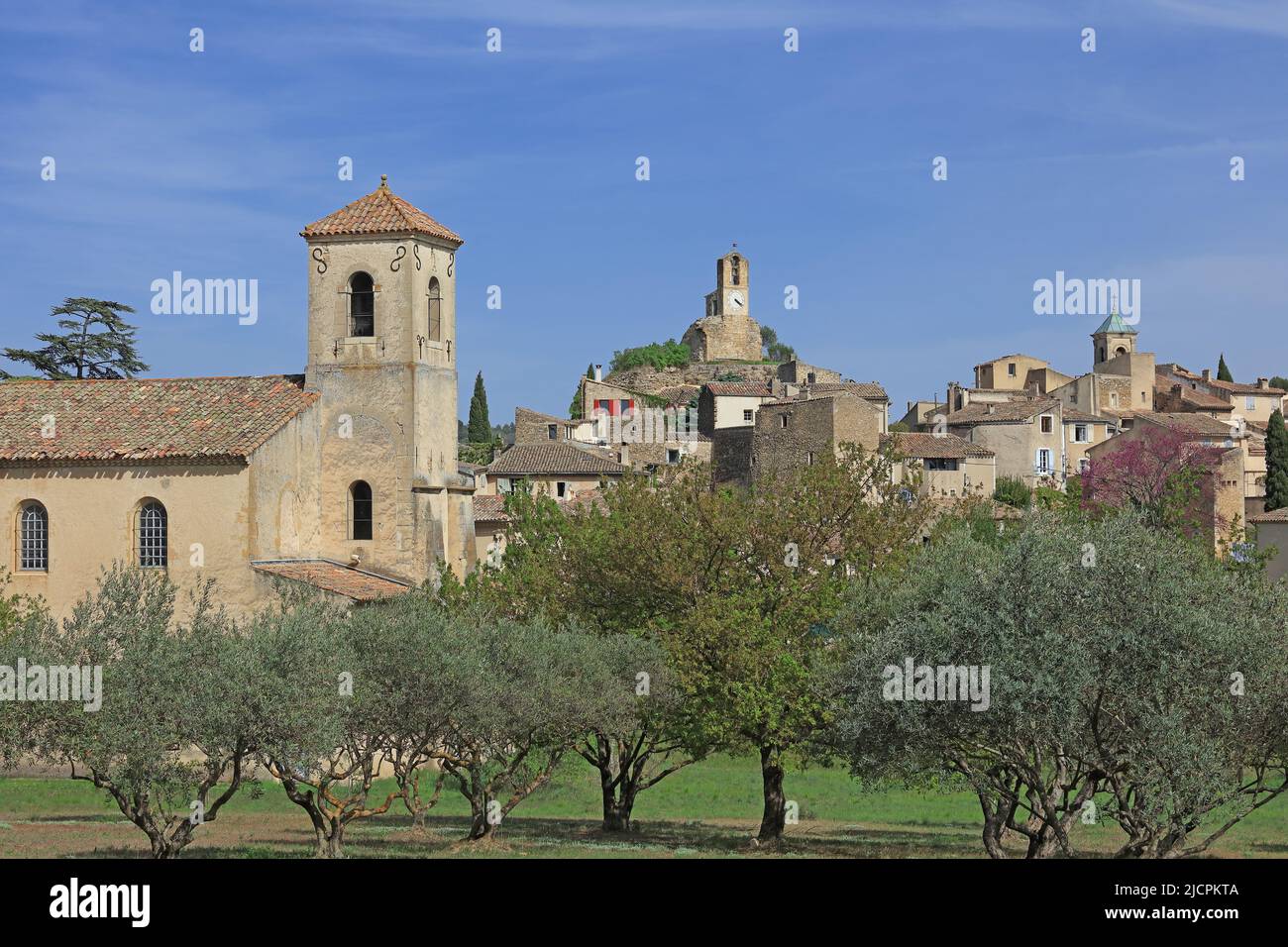 Frankreich, Vaucluse Lourmarin, klassifiziertes Dorf, Blick auf das Dorf vom Schloss aus Stockfoto