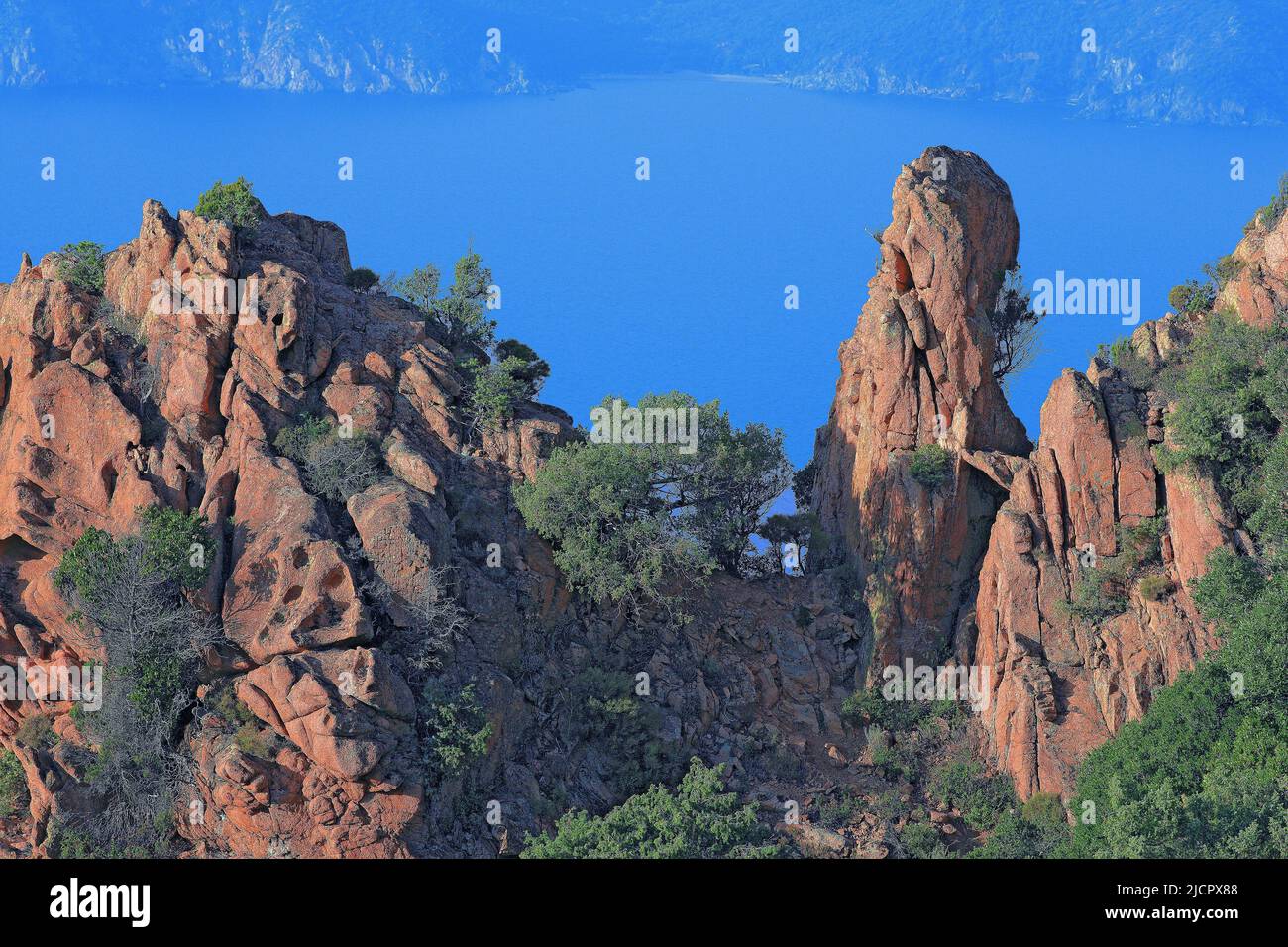 Frankreich, Korsika Piana, die Calanches, der Golf von Porto, Naturgebiet in Corse-du-Sud Stockfoto