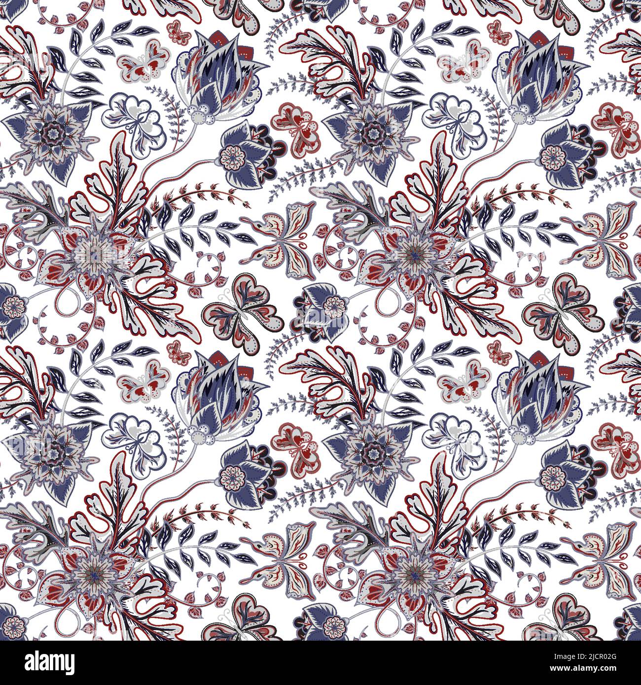 Nahtlose Muster mit Fantasie-Blumen, natürliche Tapete, Blumenschmuck Curl Illustration. Paisley Print hand gezeichneten Elemente. Wohnkultur. Stock Vektor