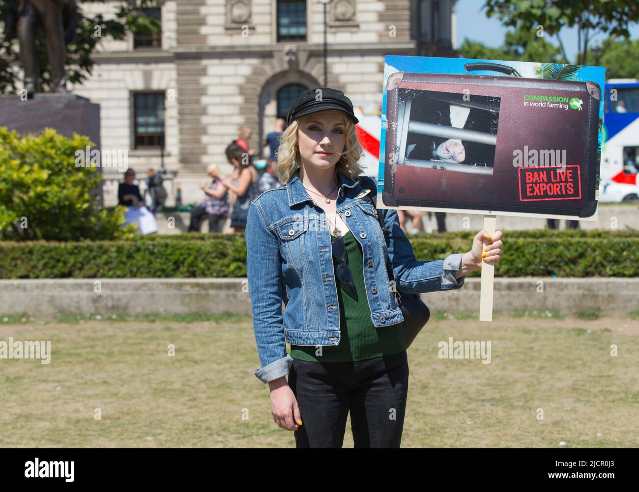 London Großbritannien 14.. juni Evanna Lynch schließt sich dem Protest gegen Lebendtierexporte an Stockfoto