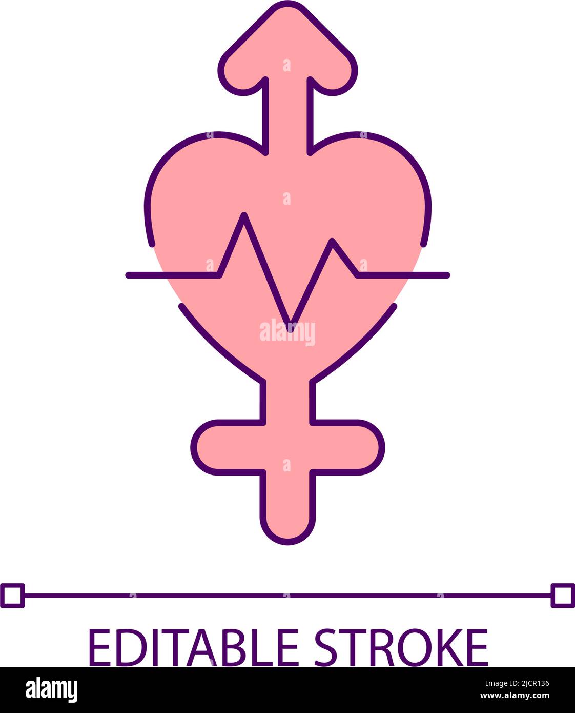 RGB-Farbsymbol zur Gleichstellung der Geschlechter im Gesundheitswesen Stock Vektor