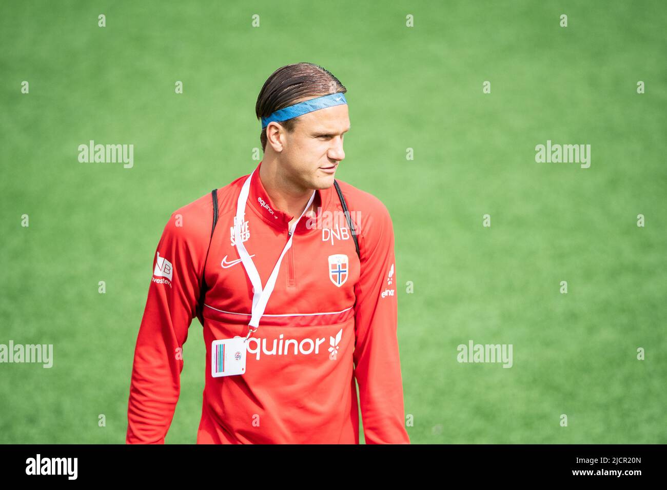 Drammen, Norwegen. 14.. Juni 2022. Erik Botheim (20) aus Norwegen vor dem Qualifikationsspiel U21 zwischen Norwegen und Aserbaidschan im Marienlyst Stadion in Drammen. (Foto: Gonzales Photo/Alamy Live News Stockfoto