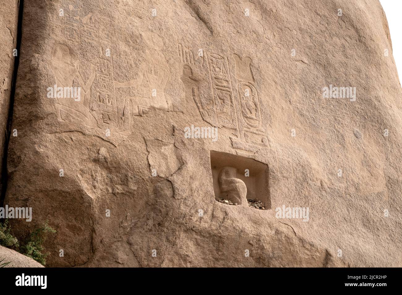 Inschrift von Amenhotep III auf Granitfelsen, Nil, Assuan Stockfoto