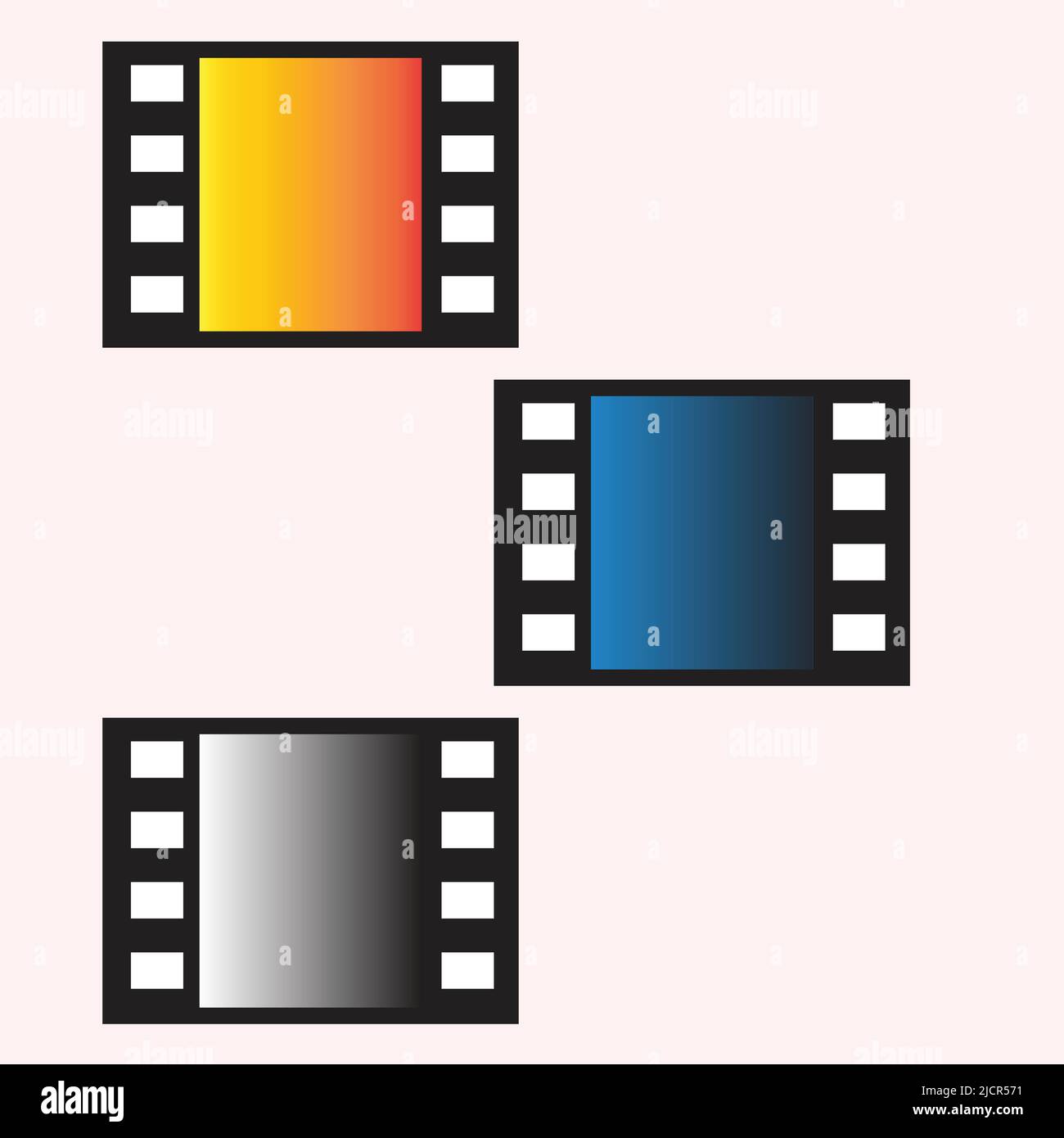 Drei Negativ-Filmbilder Stock Vektor