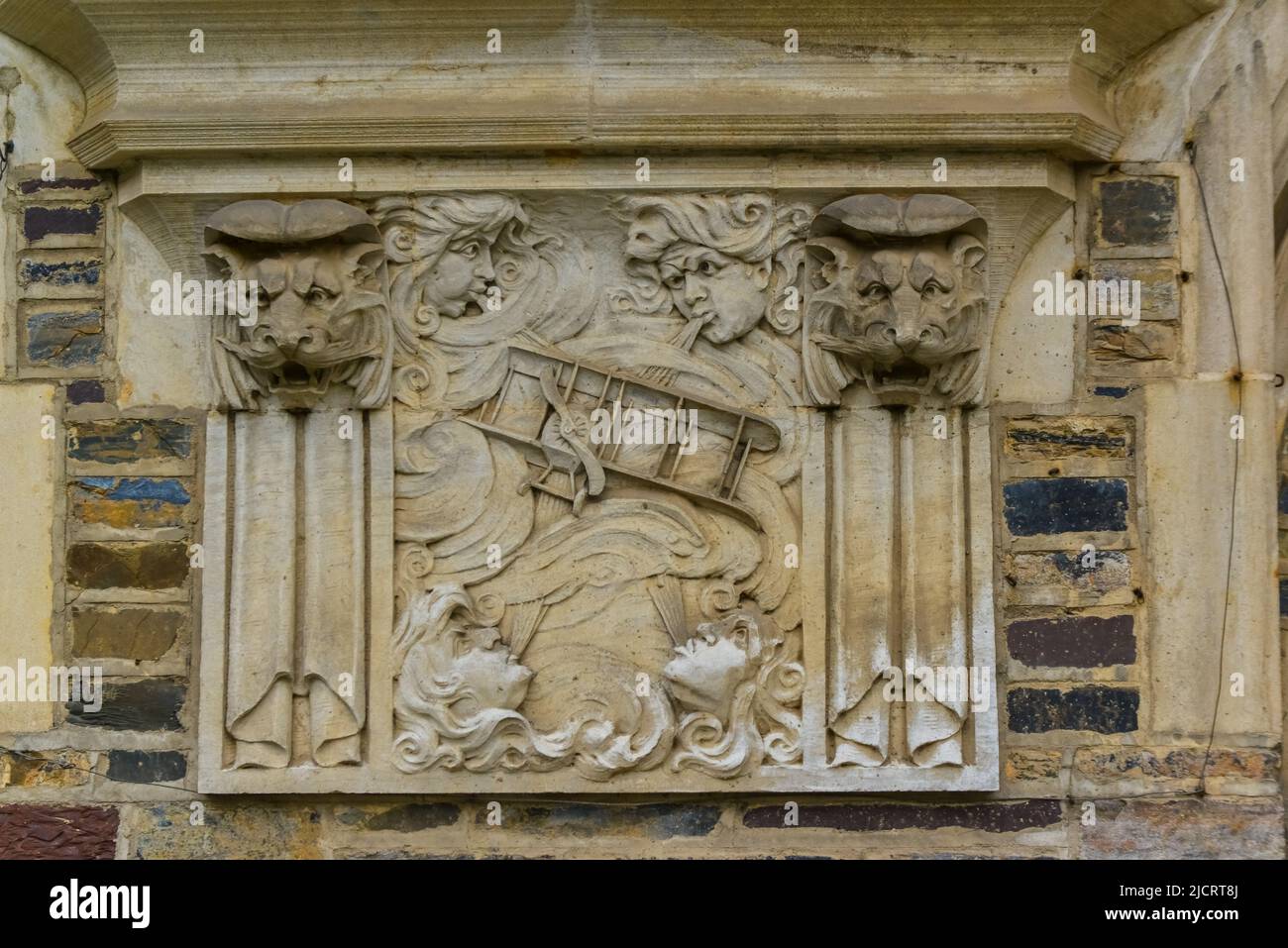 PRINCETON, NJ USA - NOVENBER 12, 2019: Elemente der Architektur im Bildungsgebäude. Princeton University, Princeton, New Jersey USA Stockfoto