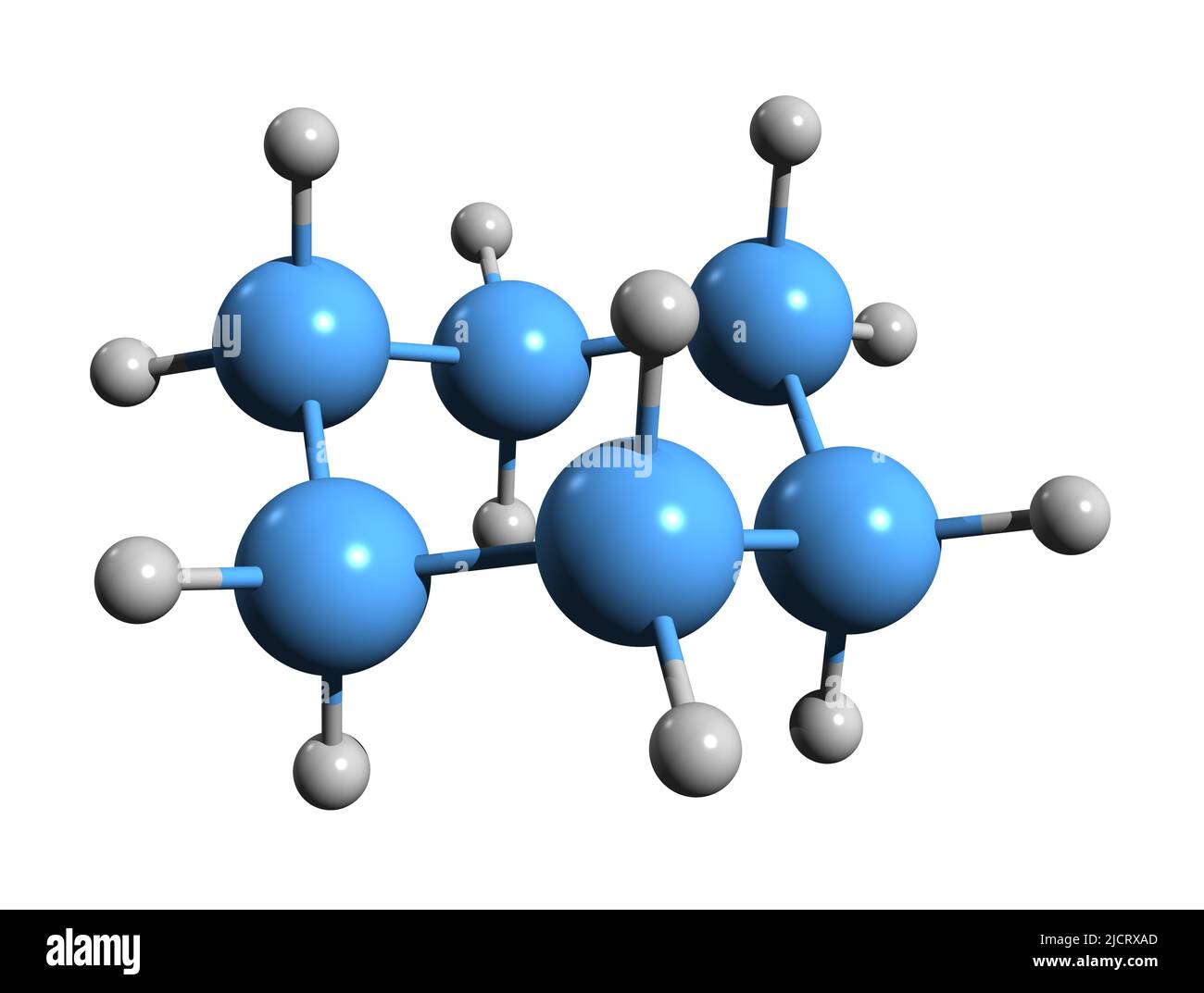3D Aufnahme der Skelettformel von Cyclohexan - molekularchemische Struktur von Cycloalkan C6H12 auf weißem Hintergrund isoliert Stockfoto