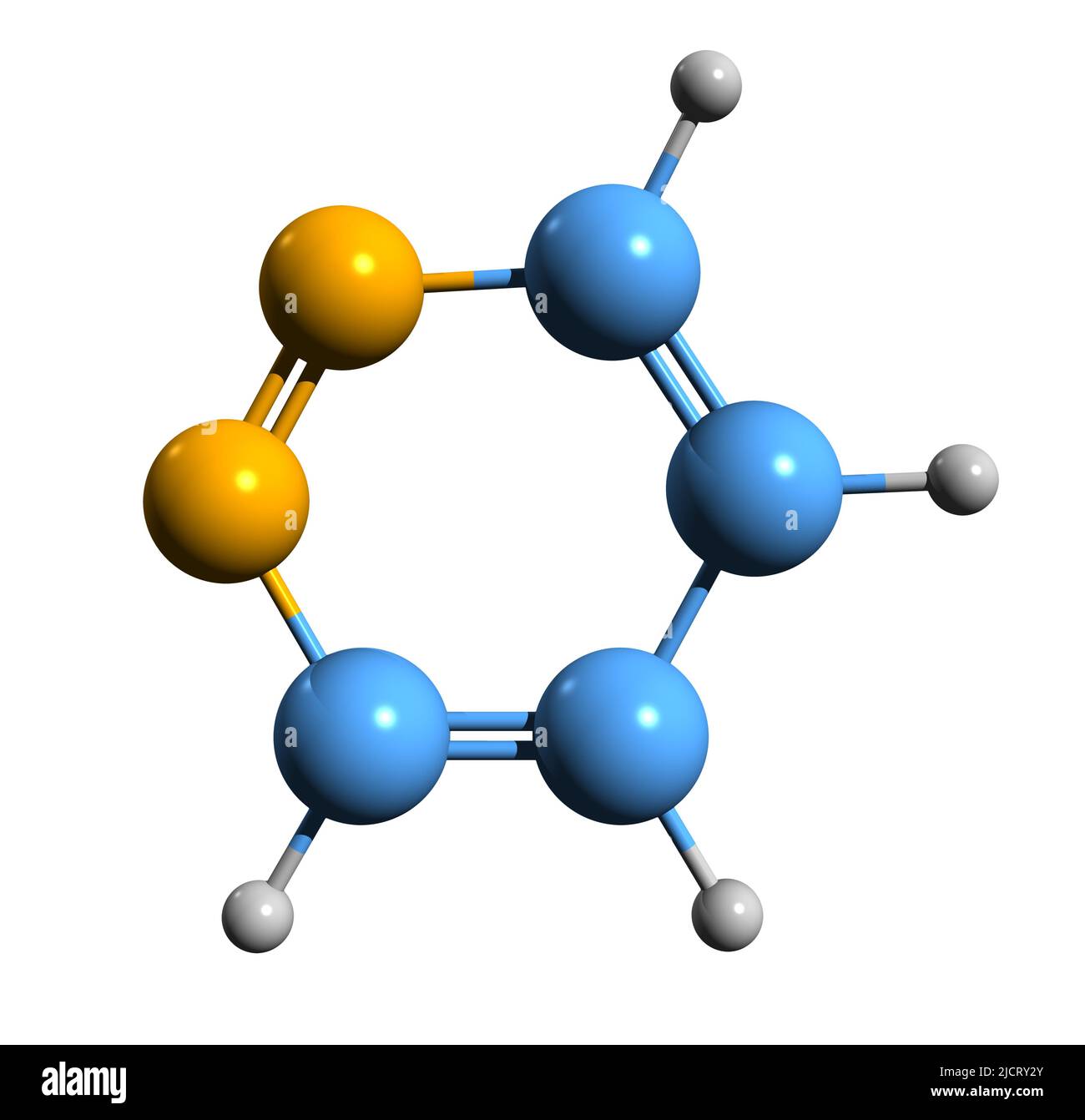 3D Bild der Skelettformel von Pyridazin - molekulare chemische Struktur von Oizin auf weißem Hintergrund isoliert Stockfoto