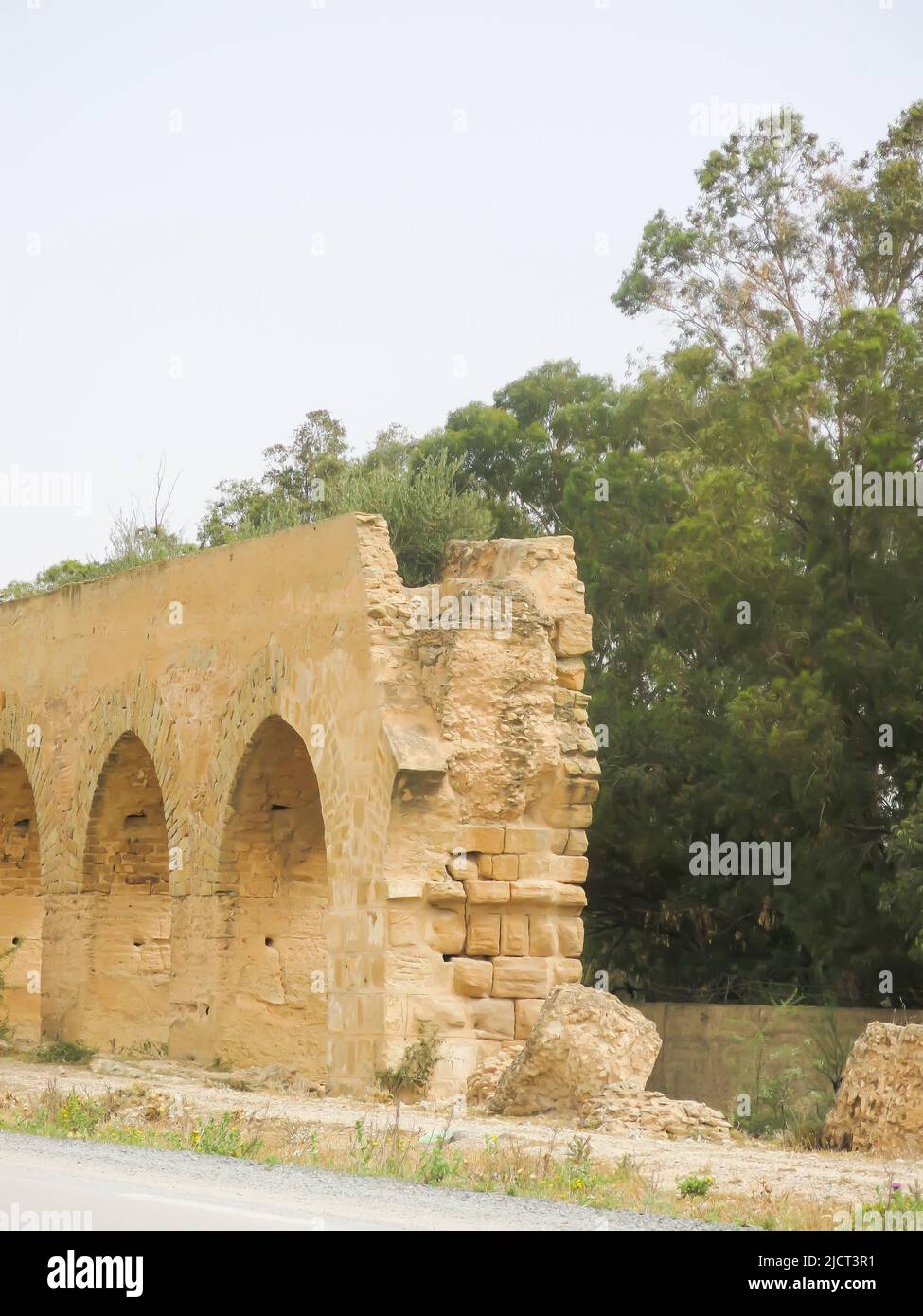 Teilansicht des römischen Aquädukts - Tunesien Stockfoto