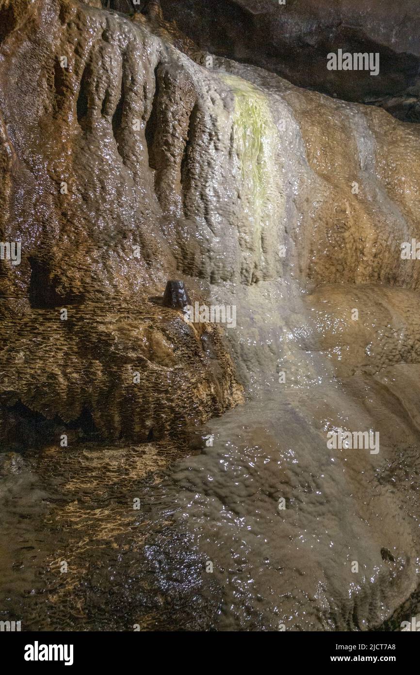 Allgemeiner Blick in die atemberaubenden White Scar Caves in Ingleton, North Yorkshire, England. Stockfoto