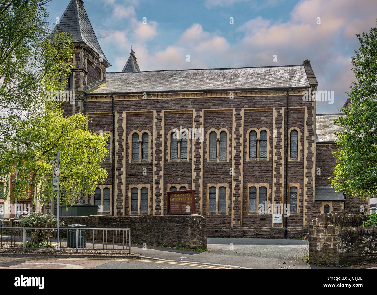 Schöne Architektur der Abergavenny Baptist Church, Wales. Stockfoto