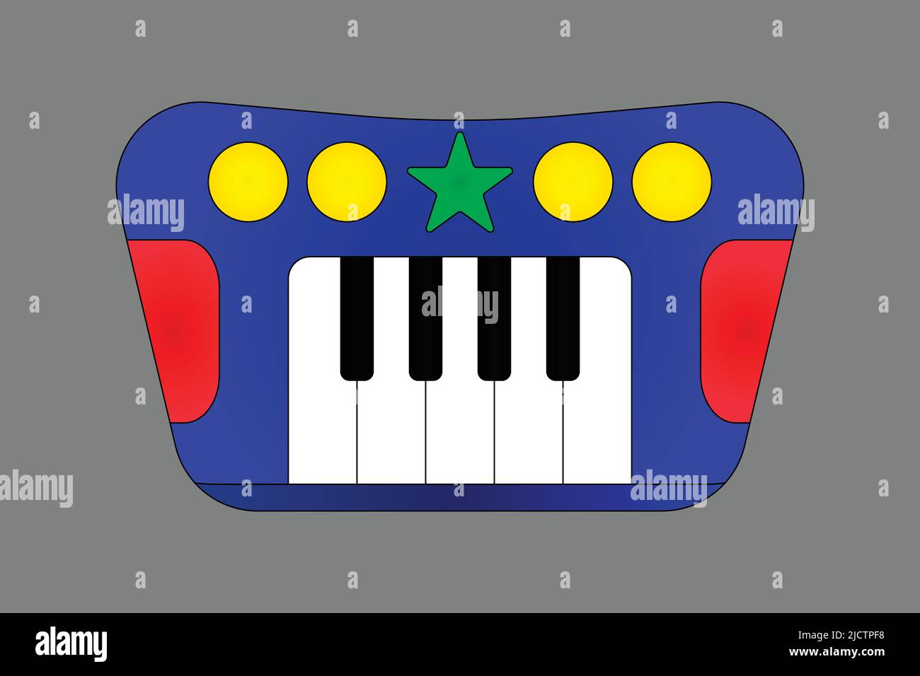 Draufsicht auf ein buntes Klavierspielzeug - Vektor-Illustration Stock Vektor