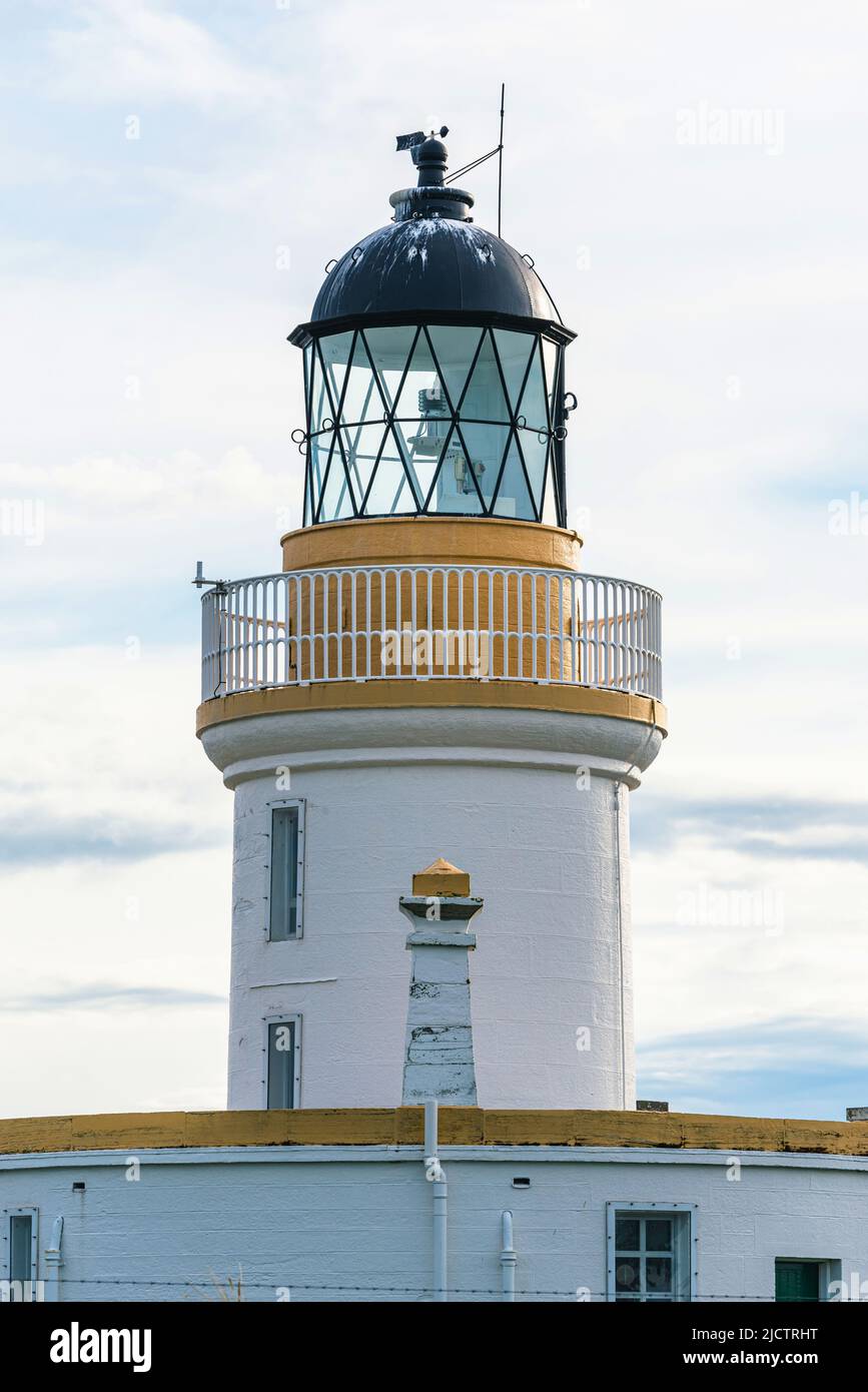 Chanonry Lighthouse auf der Black Isle, Chanonry Point, Ostküste von Schottland, Großbritannien Stockfoto