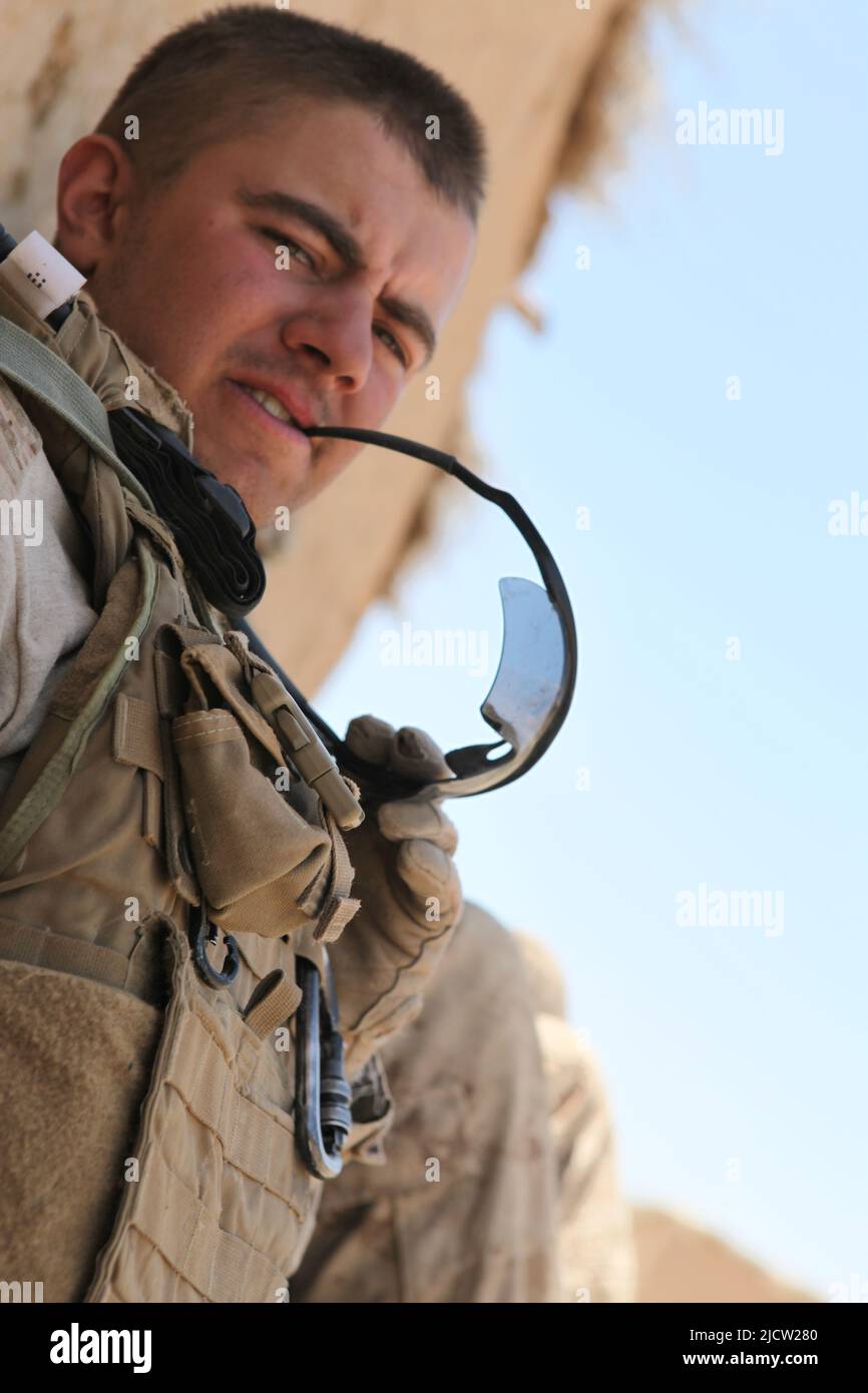 US-Marineinfanteristen, fotografiert in Kajaki, Provinz Helmond, Afghanistan. Stockfoto