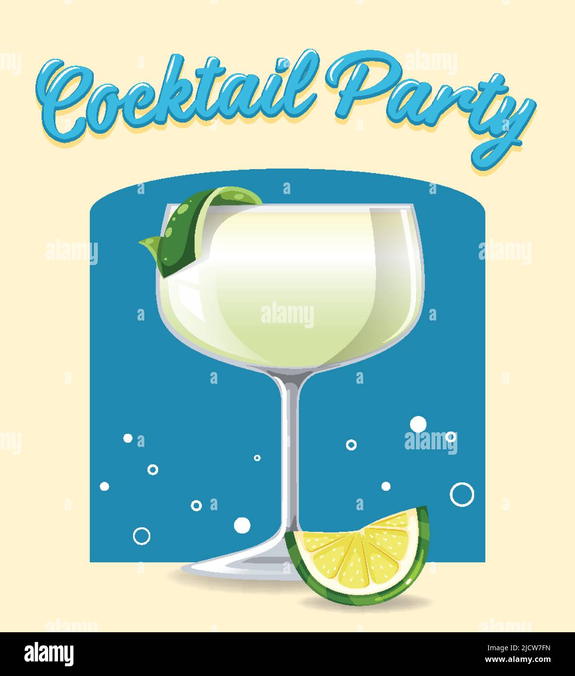 Gin und Tonic Cocktail in der Glasdarstellung Stock Vektor