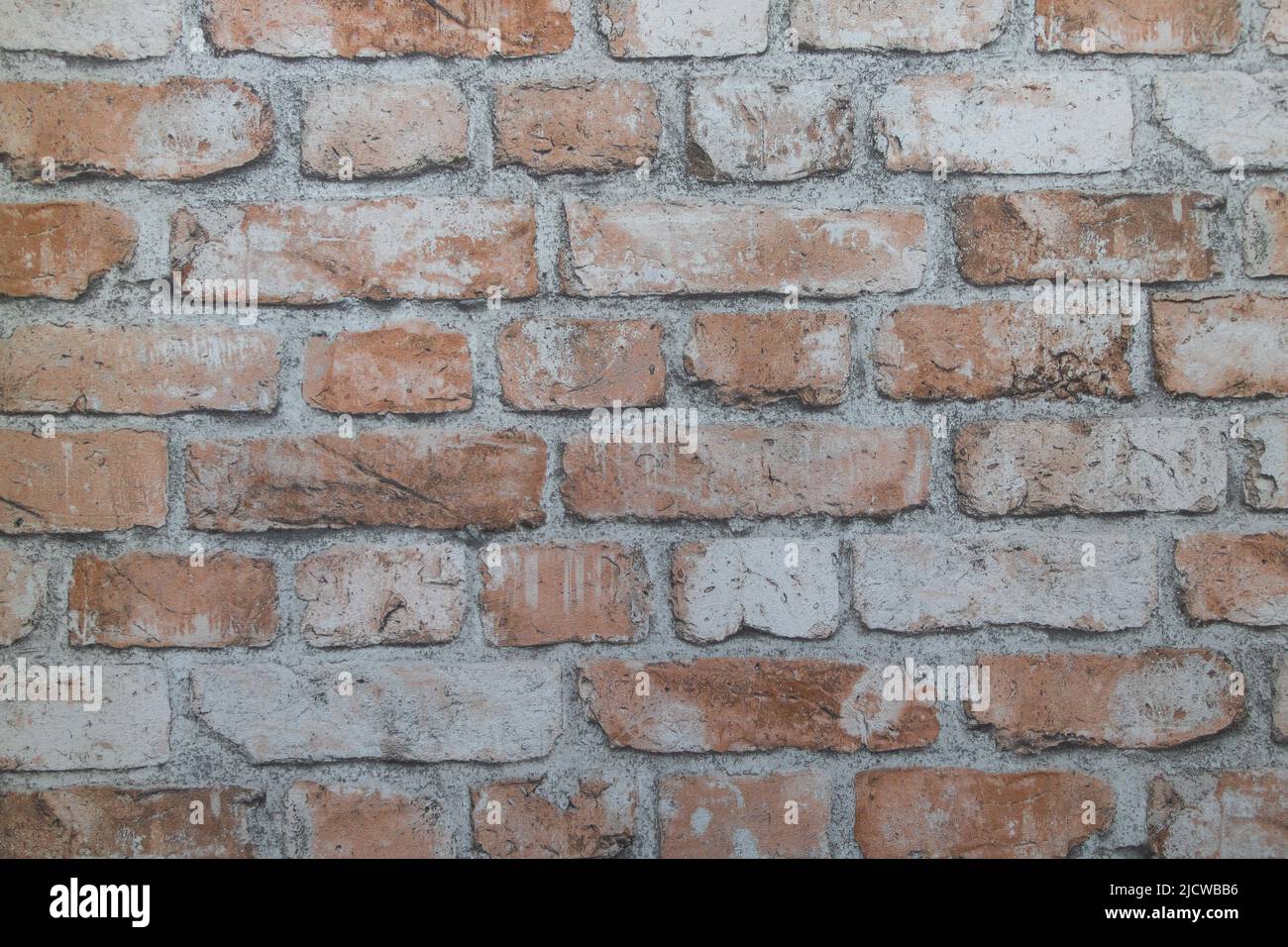 Nahaufnahme eines texturierten Backsteinwands Stockfoto