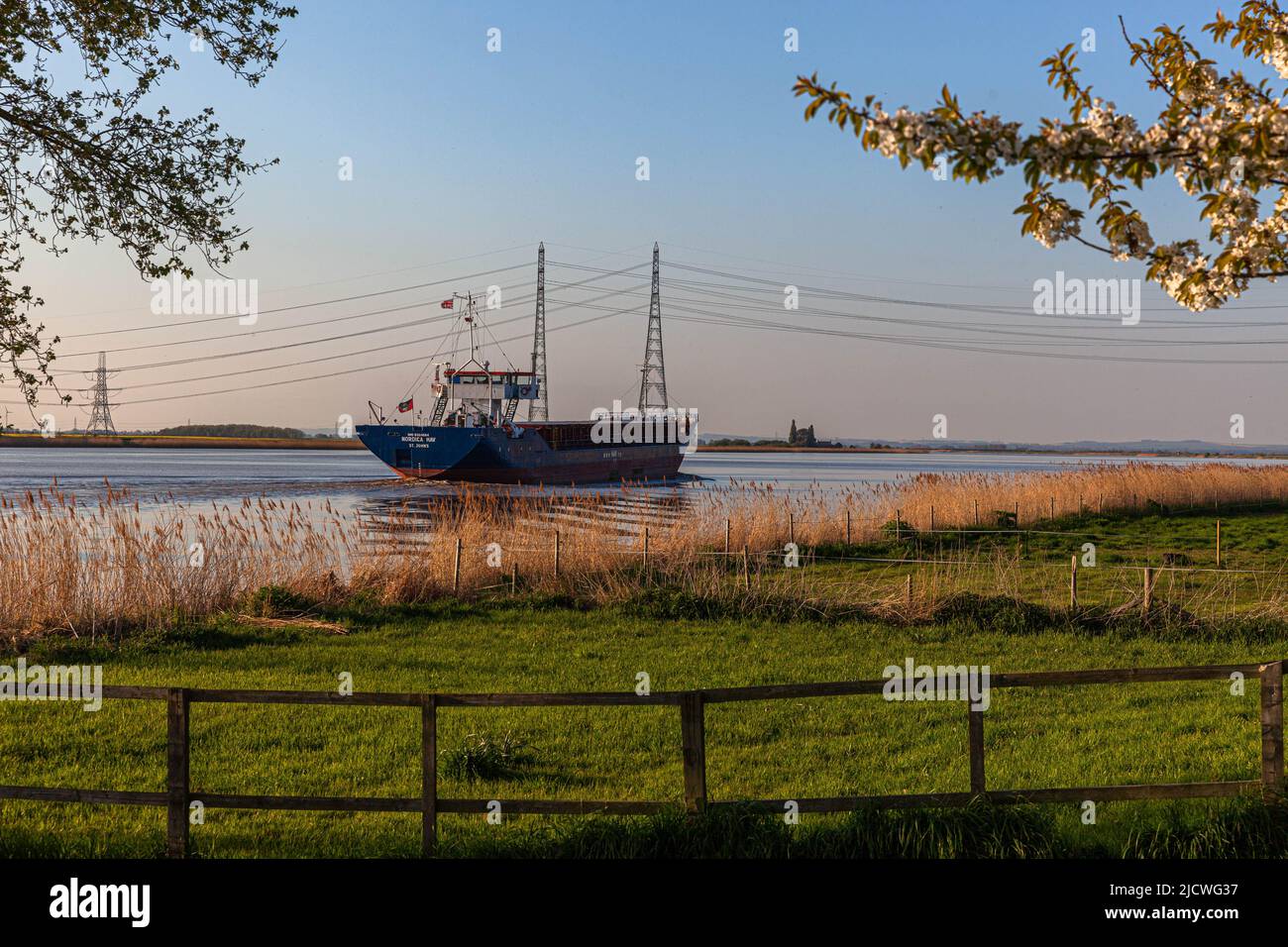 Boot auf dem Fluss Trent, Scunthorpe, England, Großbritannien. Stockfoto