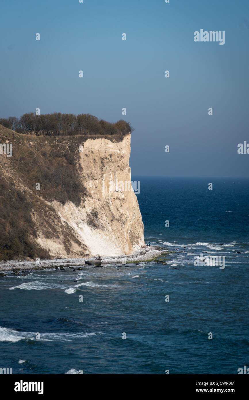 Blick auf die Kreidefelsen auf Rügen vom Jasmund Hochuferweg aus Stockfoto
