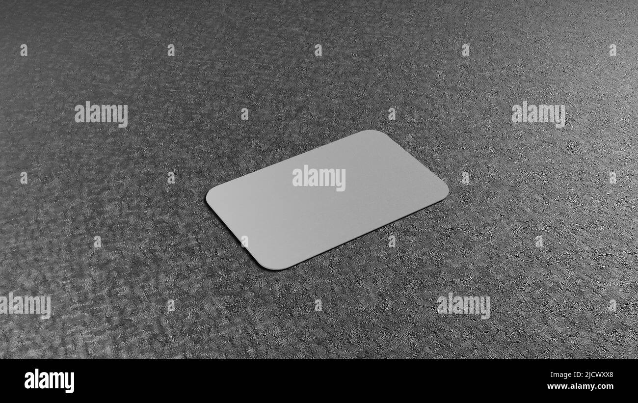3D Abbildung eines schwarzen Visitenkartenmockup Stockfoto