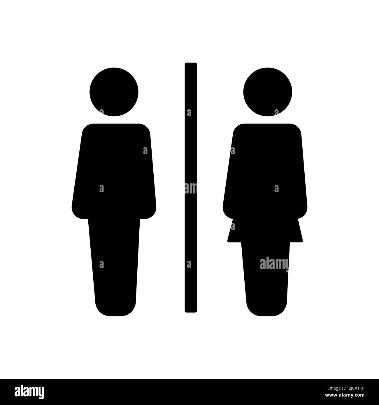 Männliches weibliches Symbol für die Richtung zur Toilette Stock Vektor
