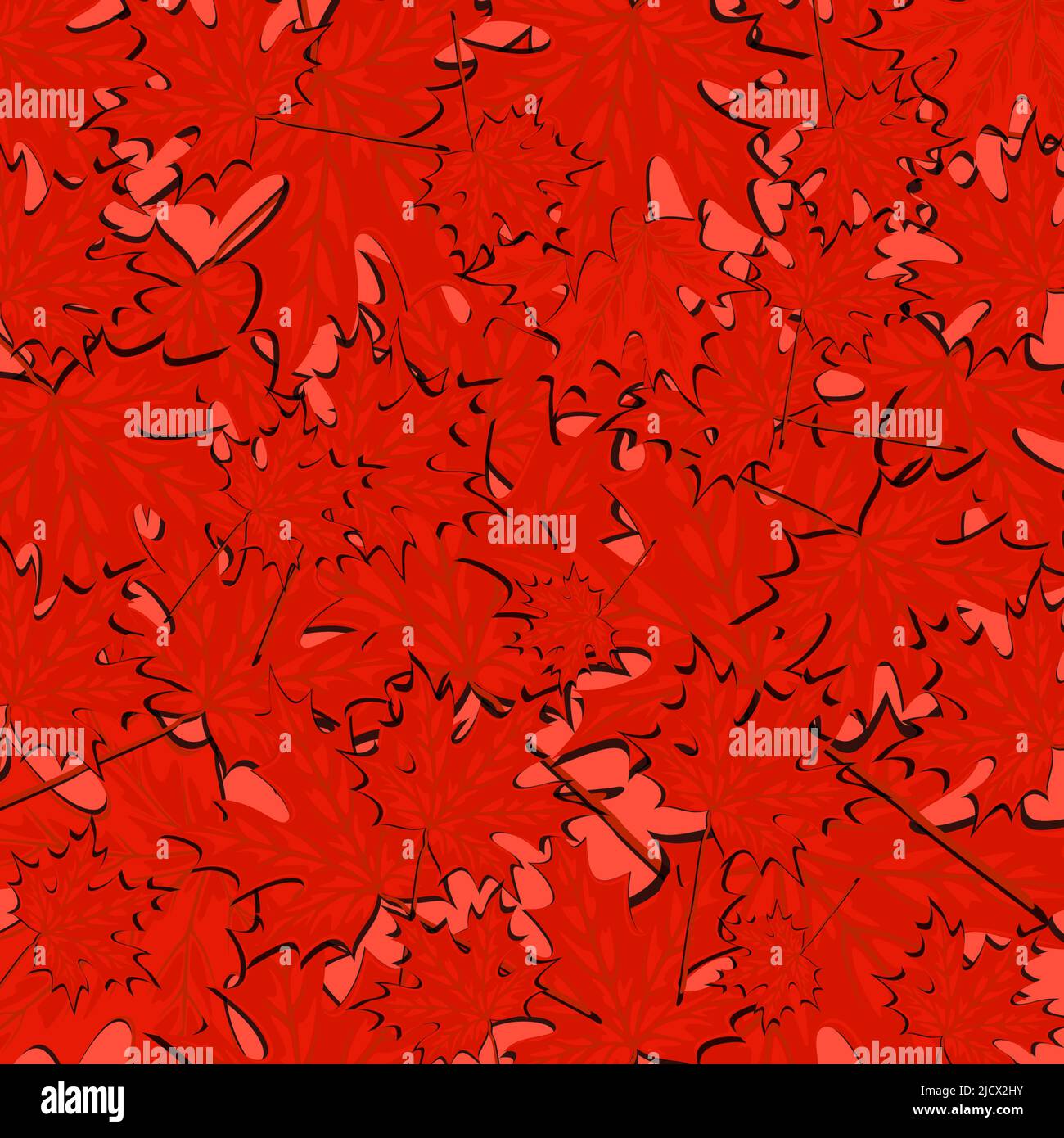 Kanada roter Ahorn hinterlässt Hintergrund. „Happy Canada Day“-Poster, Vektorgrafik oder Grußkarte Stock Vektor