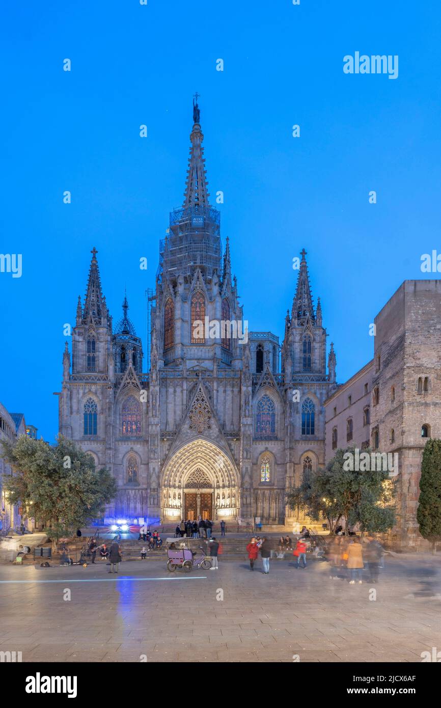 Die Kathedrale (Catedral de la Santa Creu i Santa Eulalia), Barcelona, Katalonien, Spanien, Europa Stockfoto