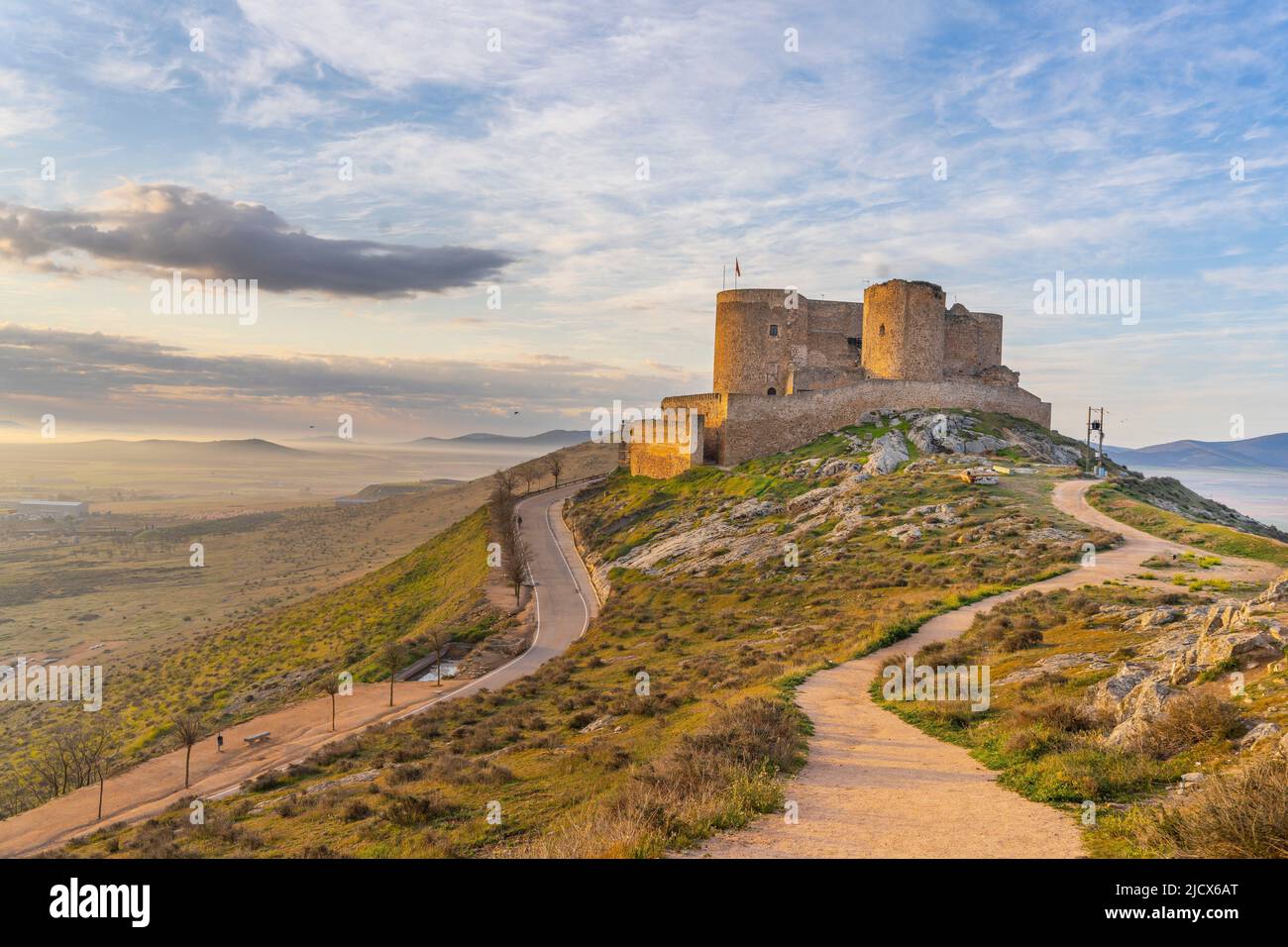 Die Burg von La Muela, Consuegra, Toledo, Castilla-La Mancha, Spanien, Europa Stockfoto