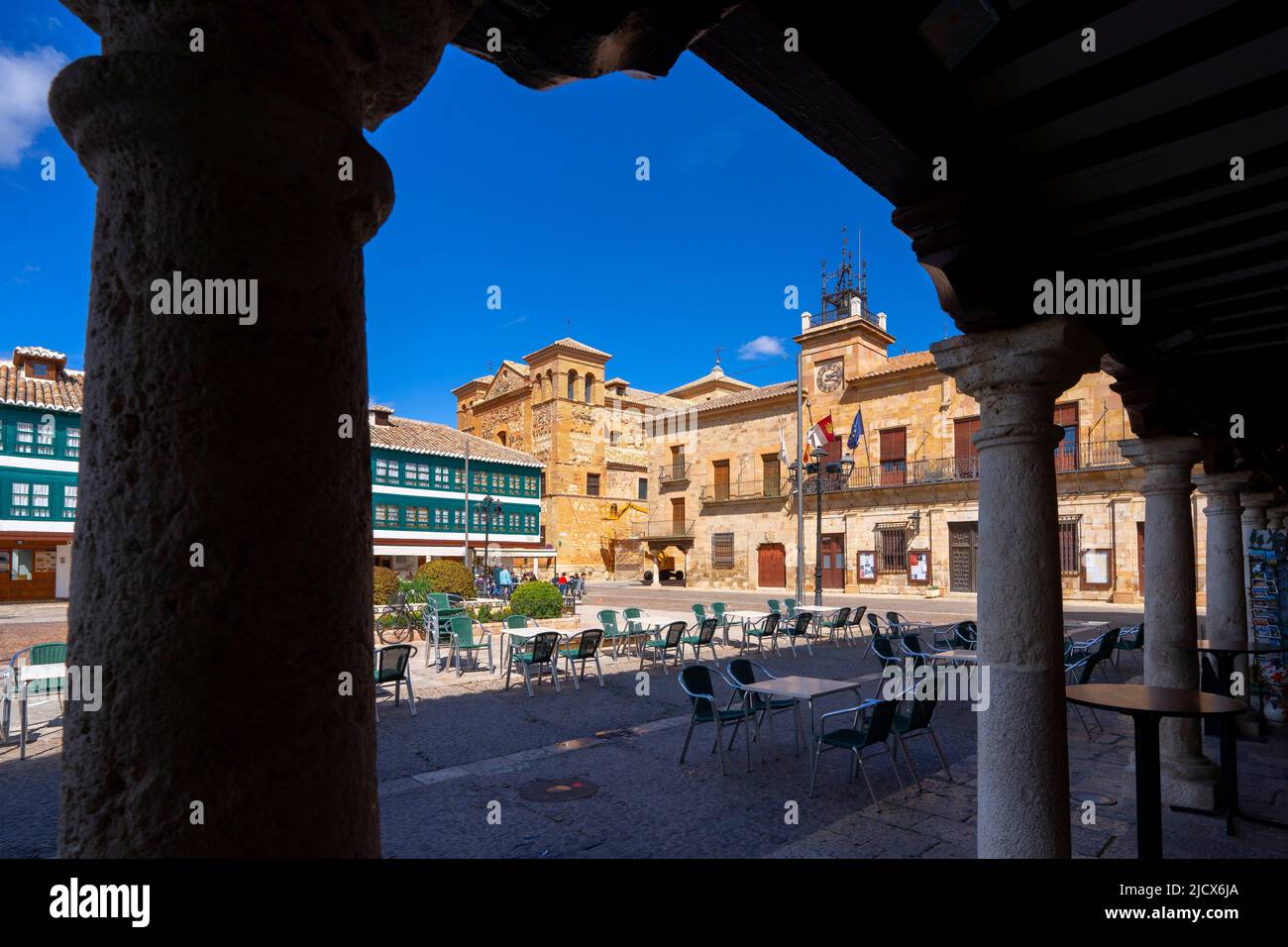 Plaza Mayor, Almagro, Ciudad Real, Kastilien-La Mancha, Spanien, Europa Stockfoto