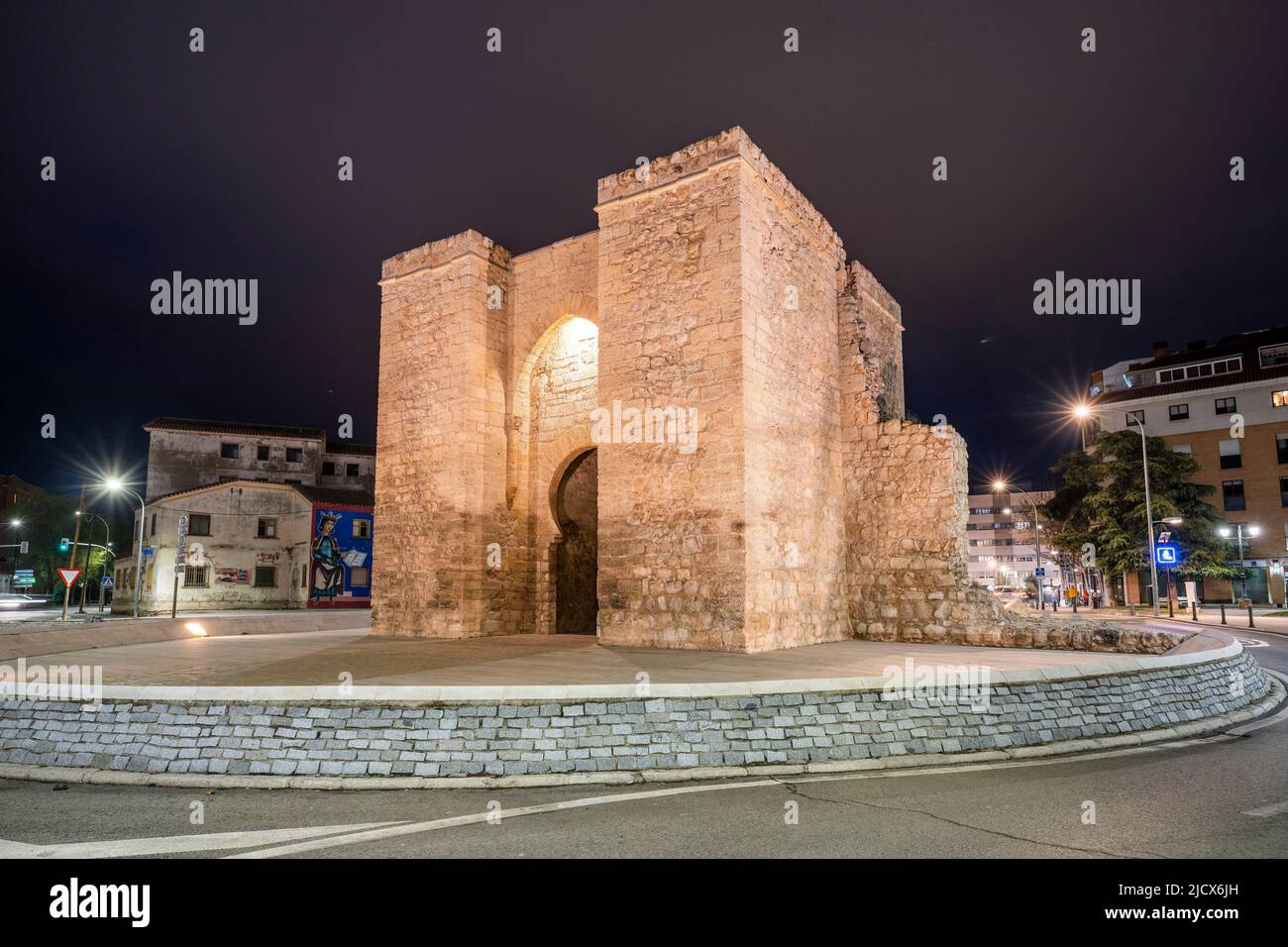 Das Tor von Toledo, Ciudad Real, Kastilien-La Mancha, Spanien, Europa Stockfoto