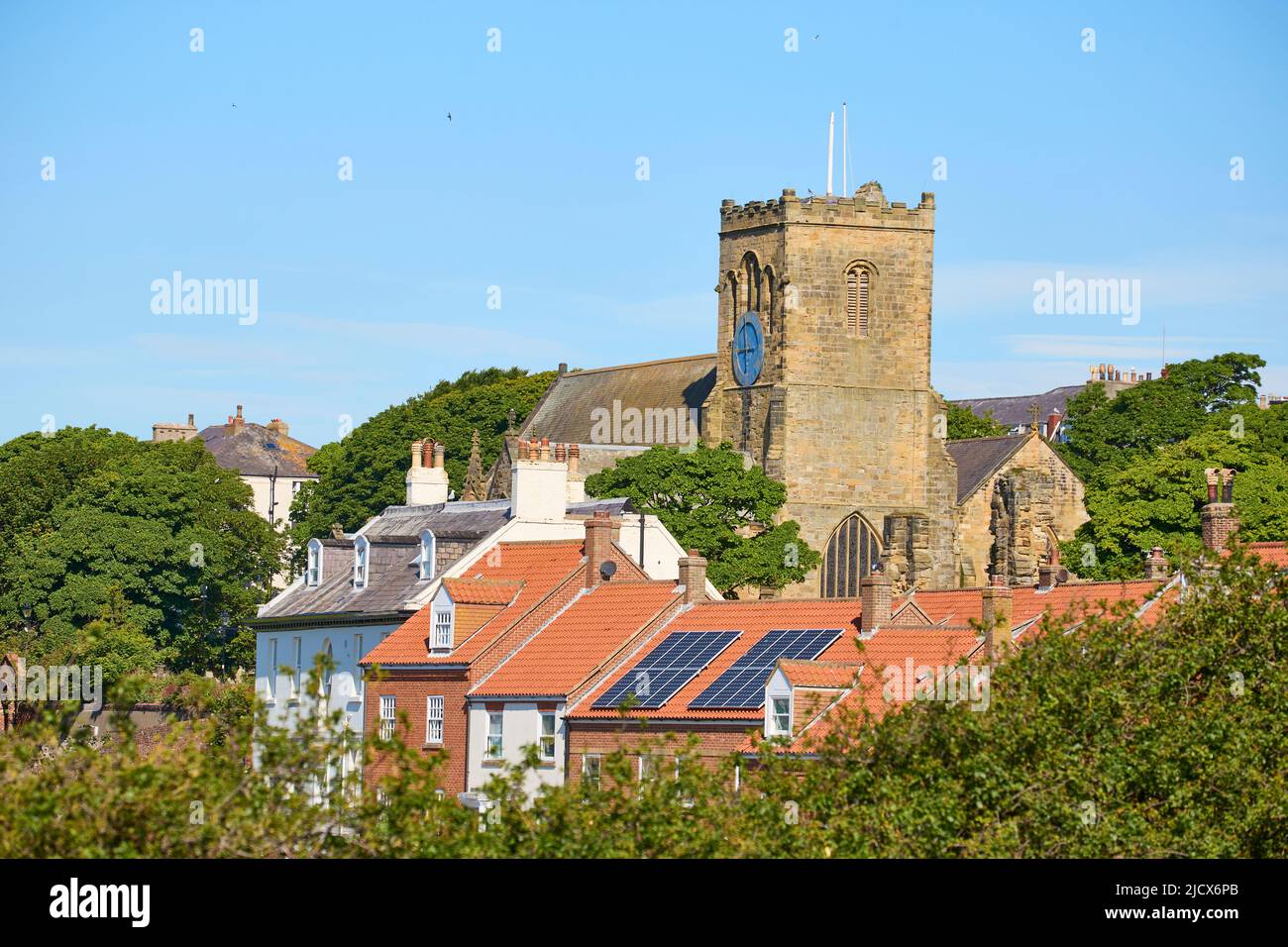 Ansicht der St. Mary's Church, Scarborough, Yorkshire, England, Vereinigtes Königreich, Europa Stockfoto