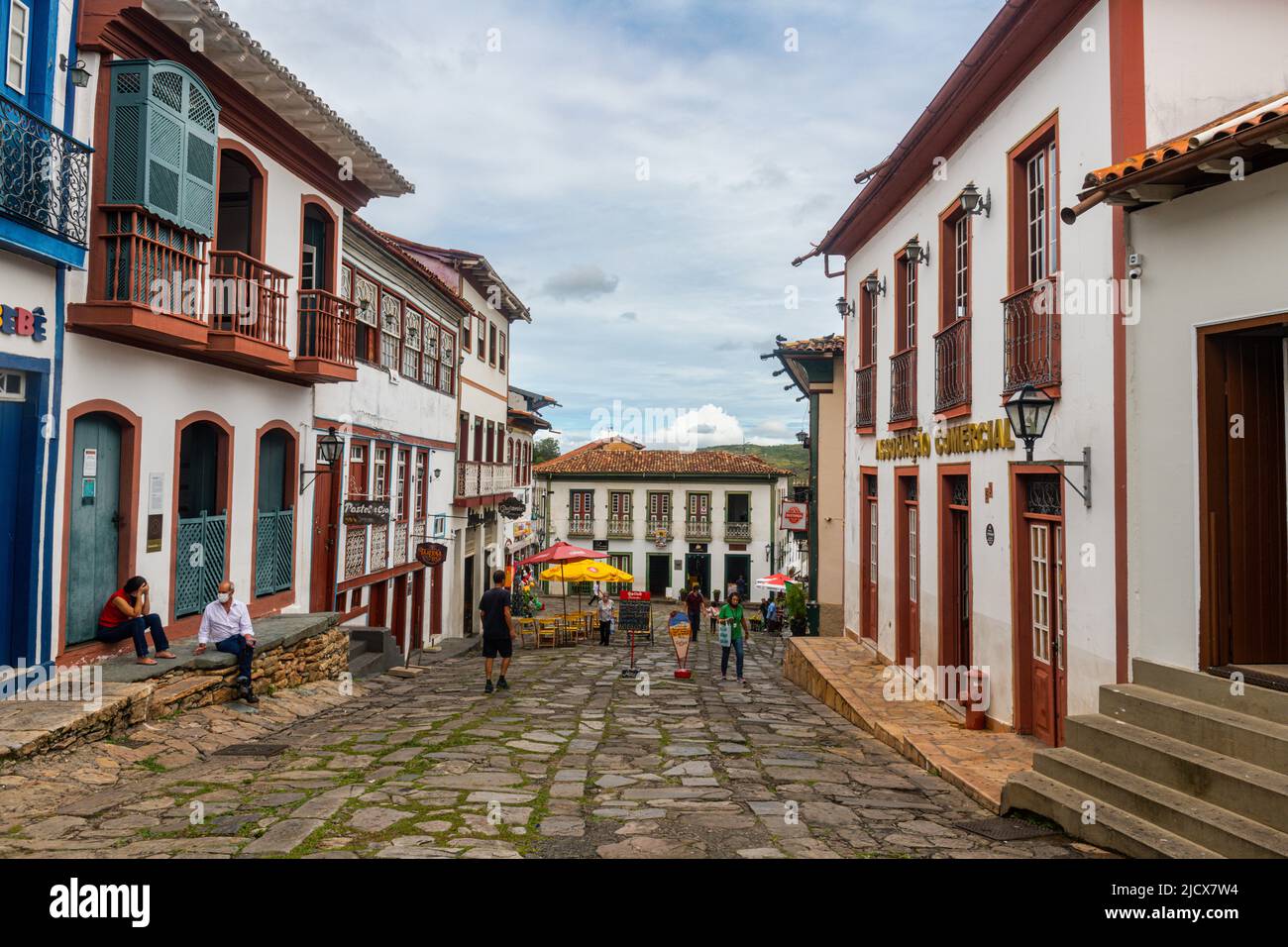 Historische Gebäude, Diamantina, UNESCO-Weltkulturerbe, Minas Gerais, Brasilien, Südamerika Stockfoto